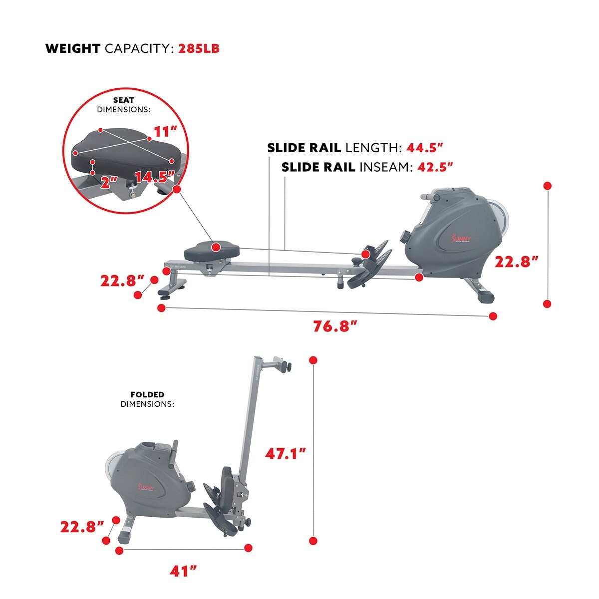 Sunny Health & Fitness SF-RW5856 Rowing-Machines - View #5