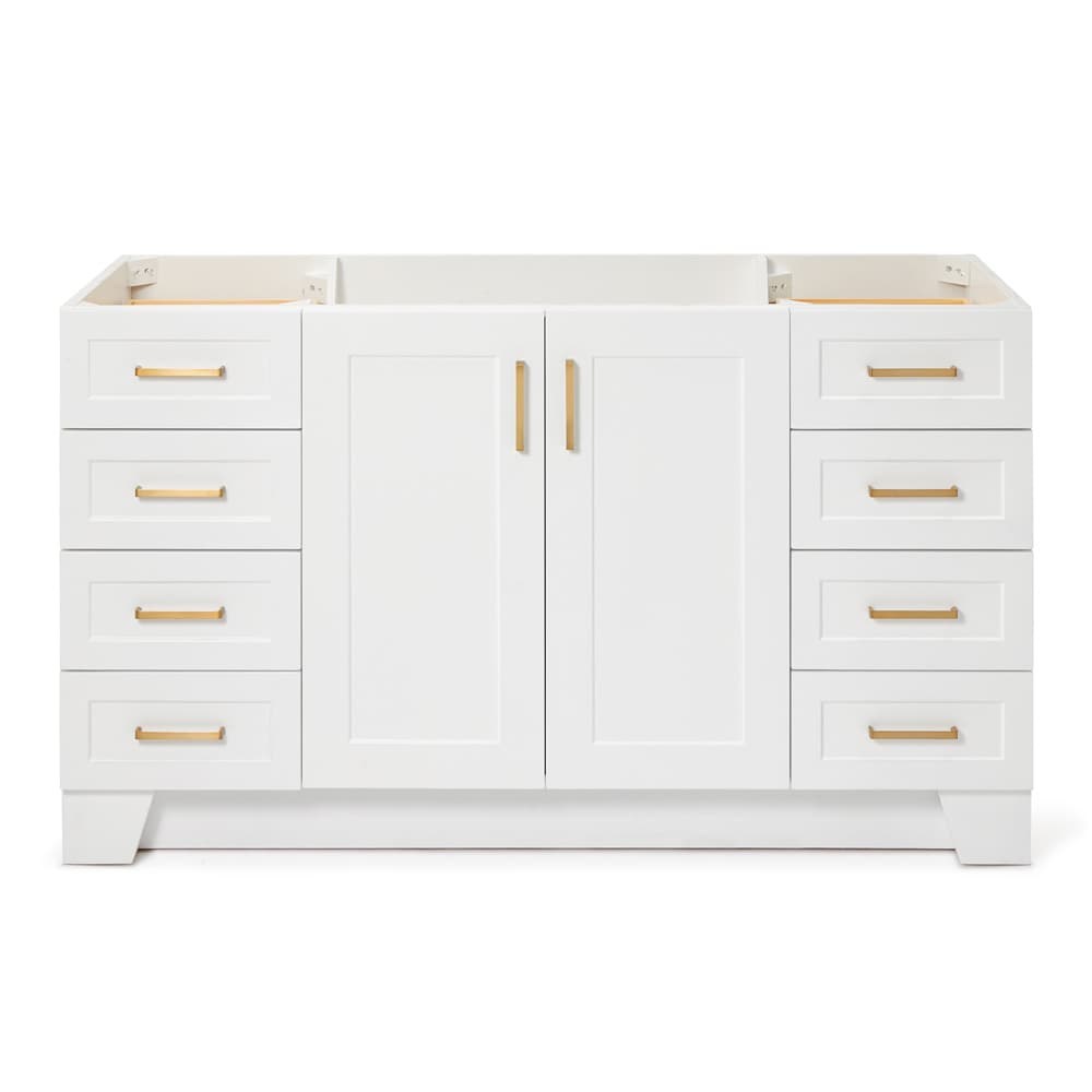 ARIEL Q060S-BC-WHT Taylor 60-in White Bathroom Vanity Base Cabinet without Top