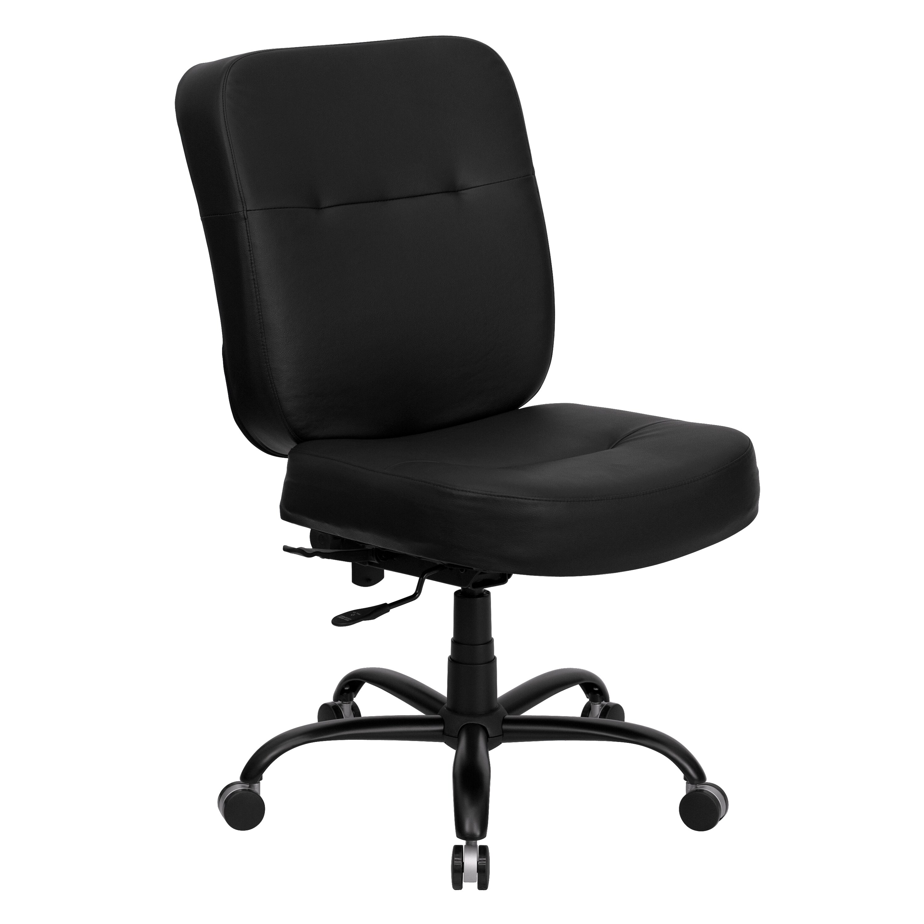 Flash Furniture Black Leather Contemporary Adjustable Height Swivel Faux  Leather Desk Chair
