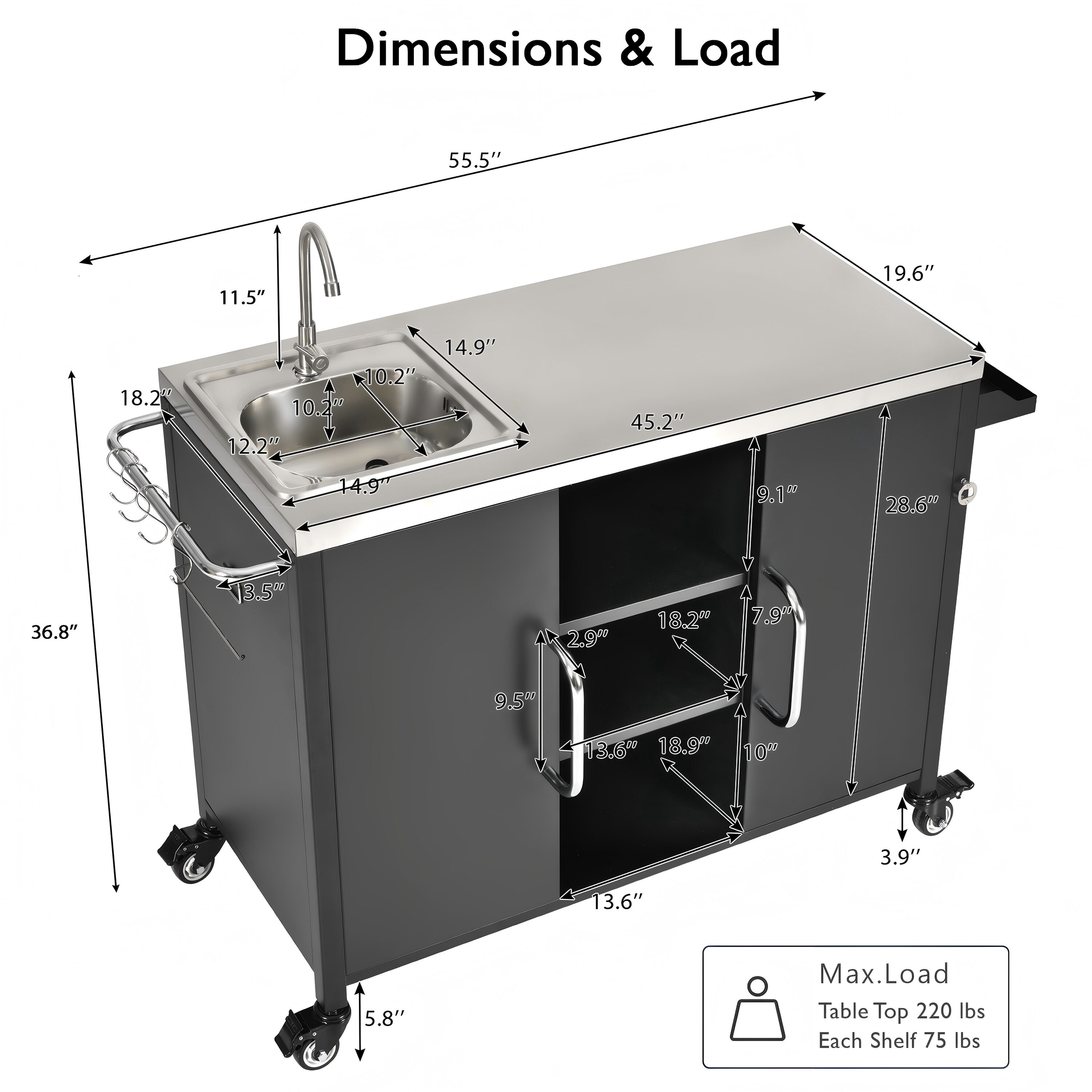 ModernLuxe L3P-N707P270780B Outdoor-Carts - View #10