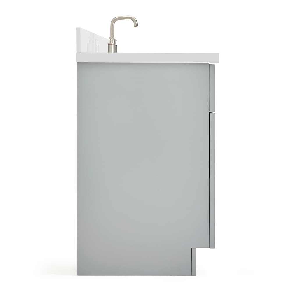 Hamlet 61" Grey Double Basin Vanity with White Quartz Top