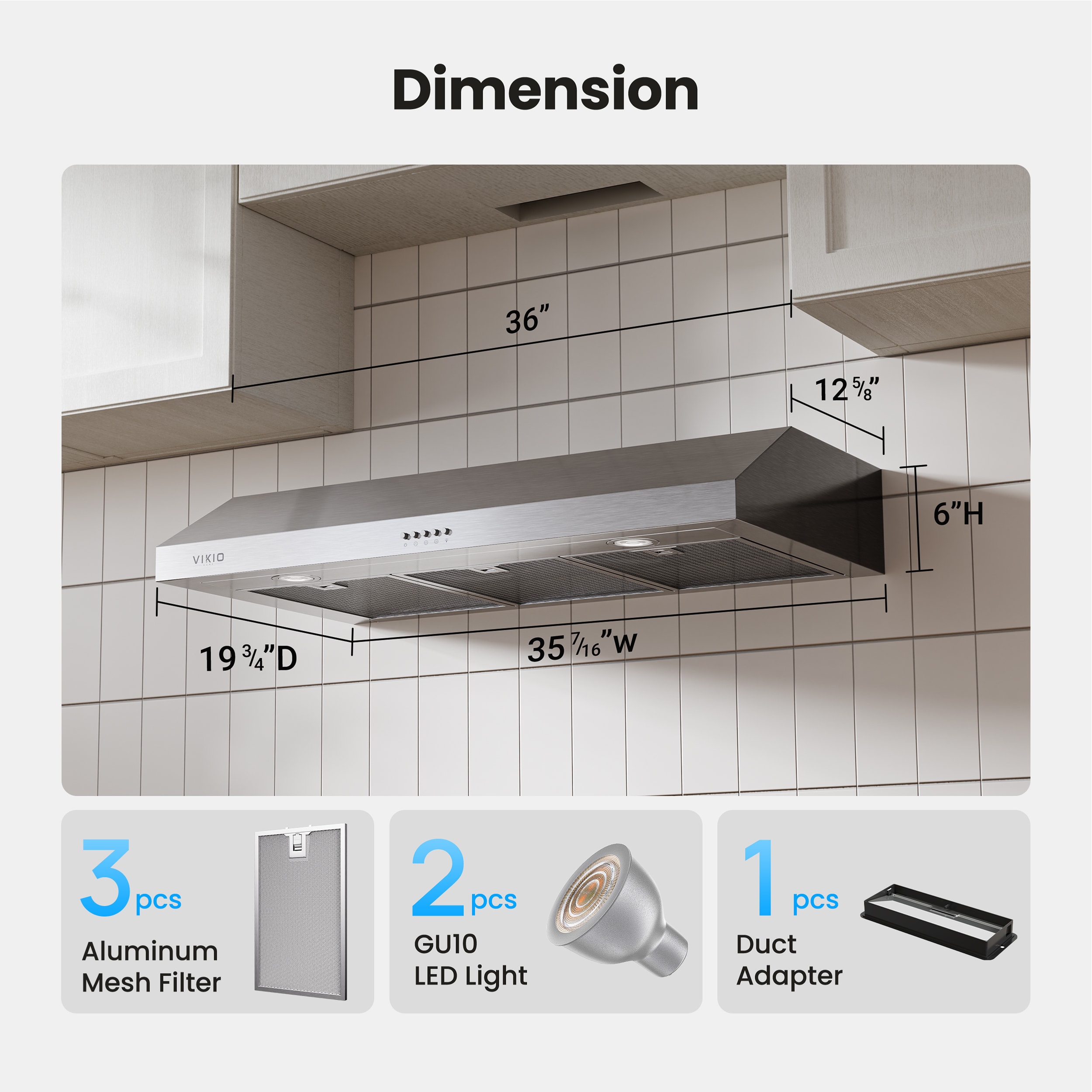 VIKIO VKLB0136A Undercabinet-Range-Hoods - View #13