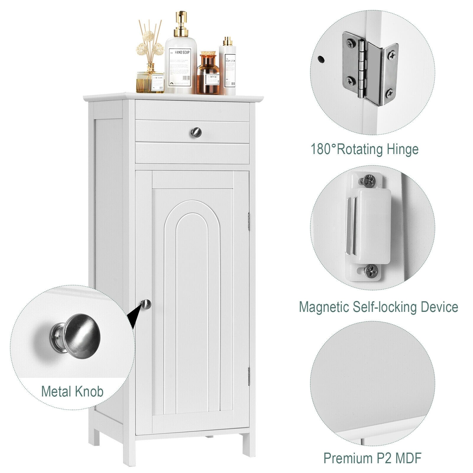 WELLFOR OUJ66372WH Linen-Cabinets - View #5