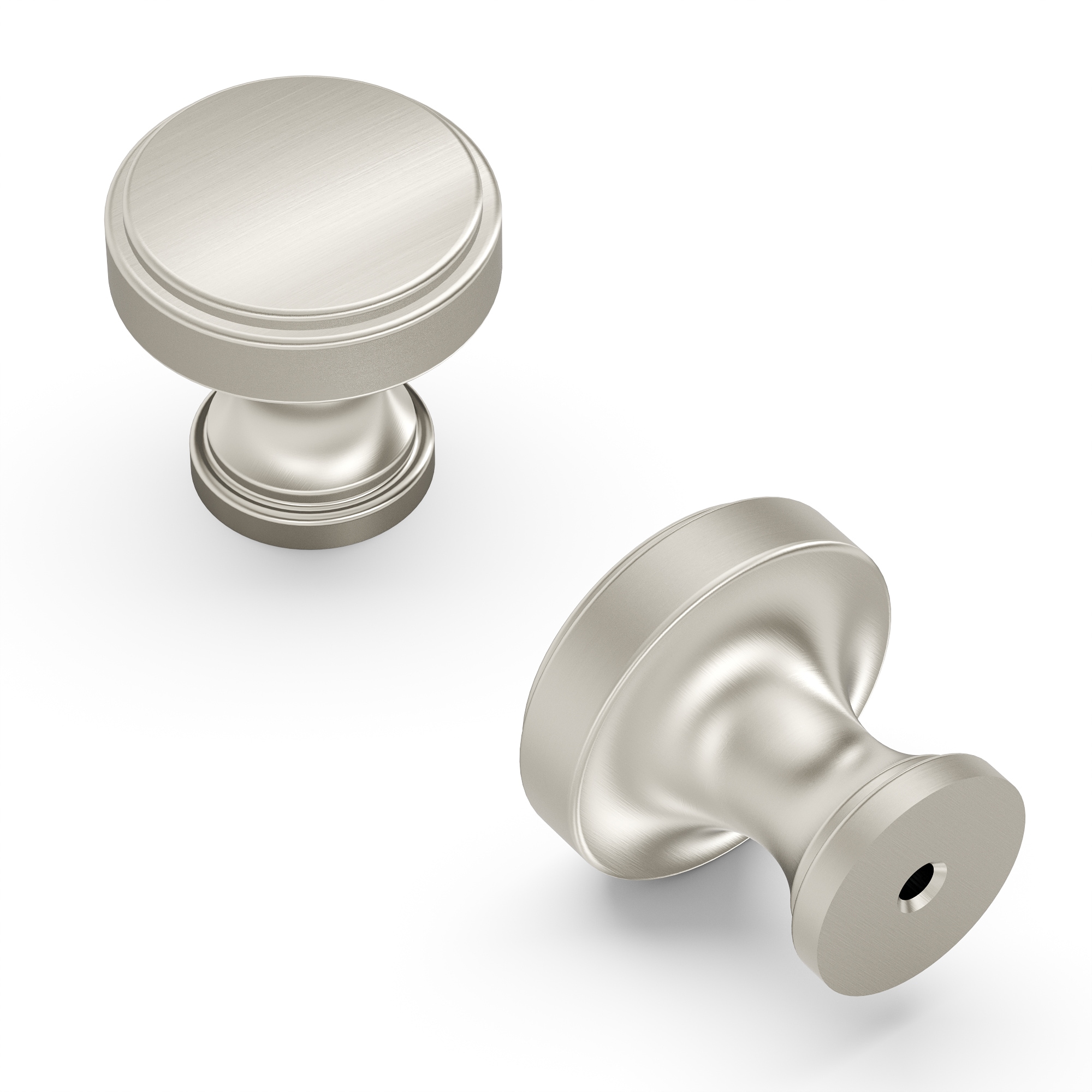 Belwith Keeler B077459-SN Brownstone 1-1/4-in Satin Nickel Round Transitional Cabinet Knob