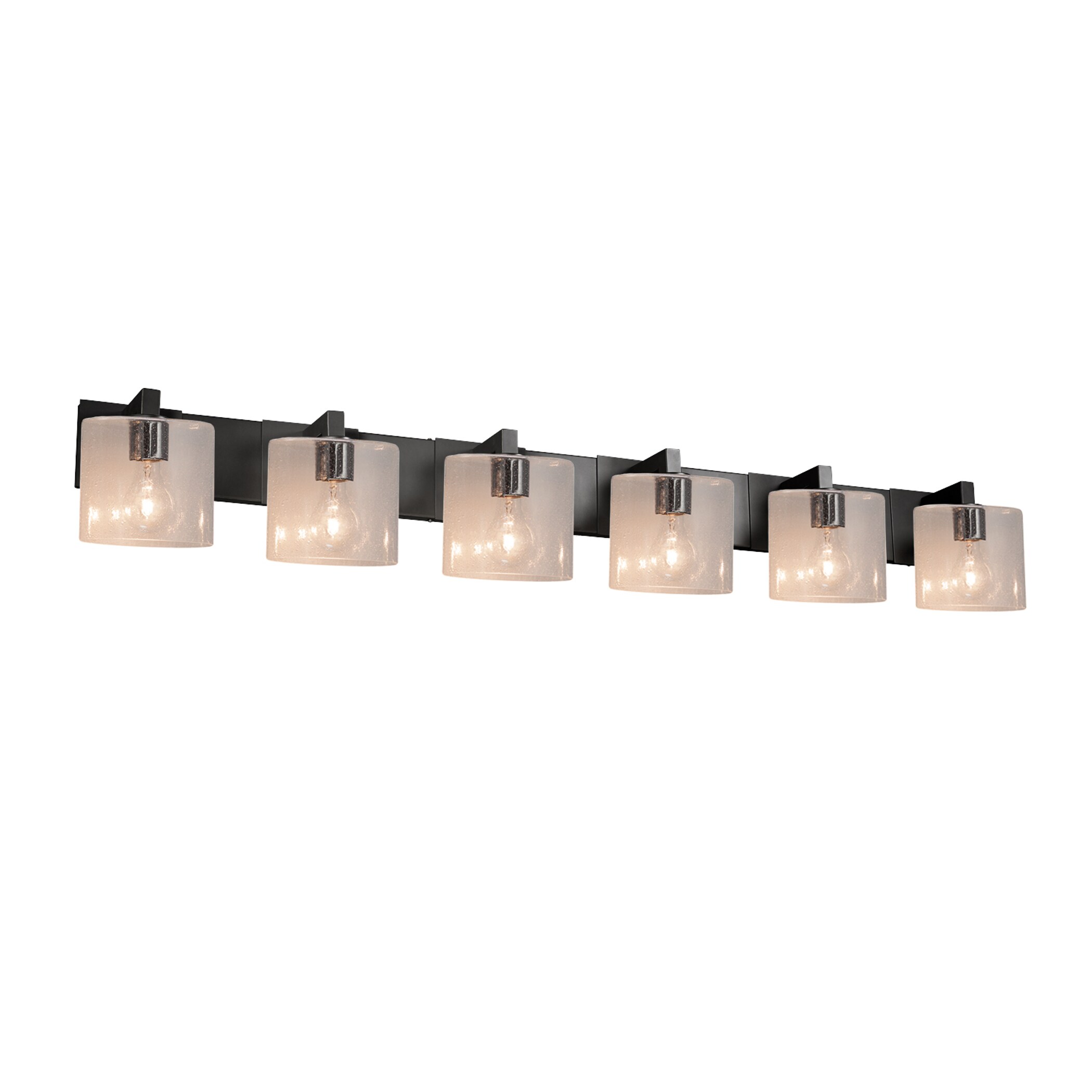 Justice Design Group FSN-8926-30-SEED-MB Fusion- Modular Family 55.5-in 6-Light Matte Black Modern/Contemporary Vanity Light