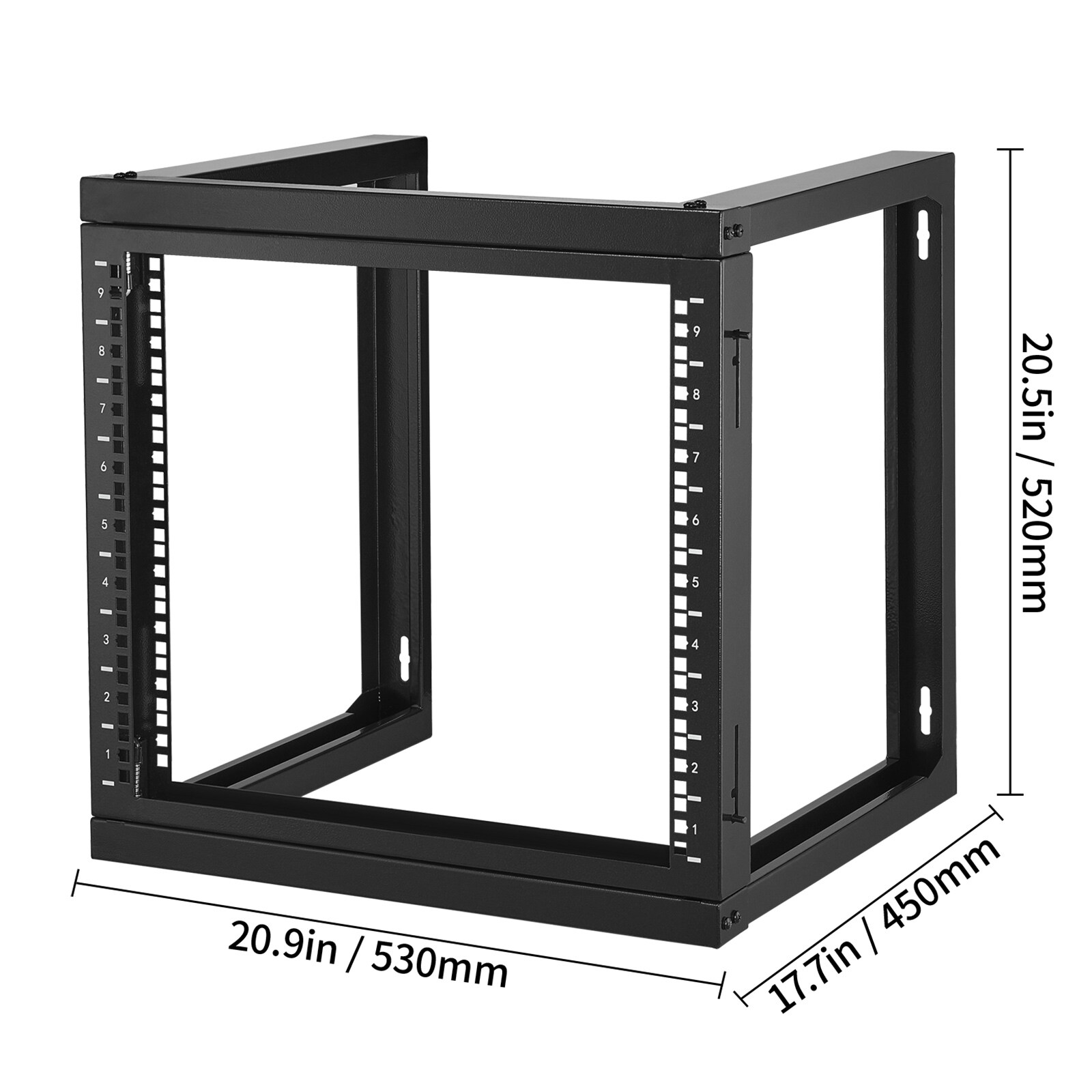 GIVIMO 9U Open Frame Wall Mount Server Rack - 150-lb Capacity Q235 ...