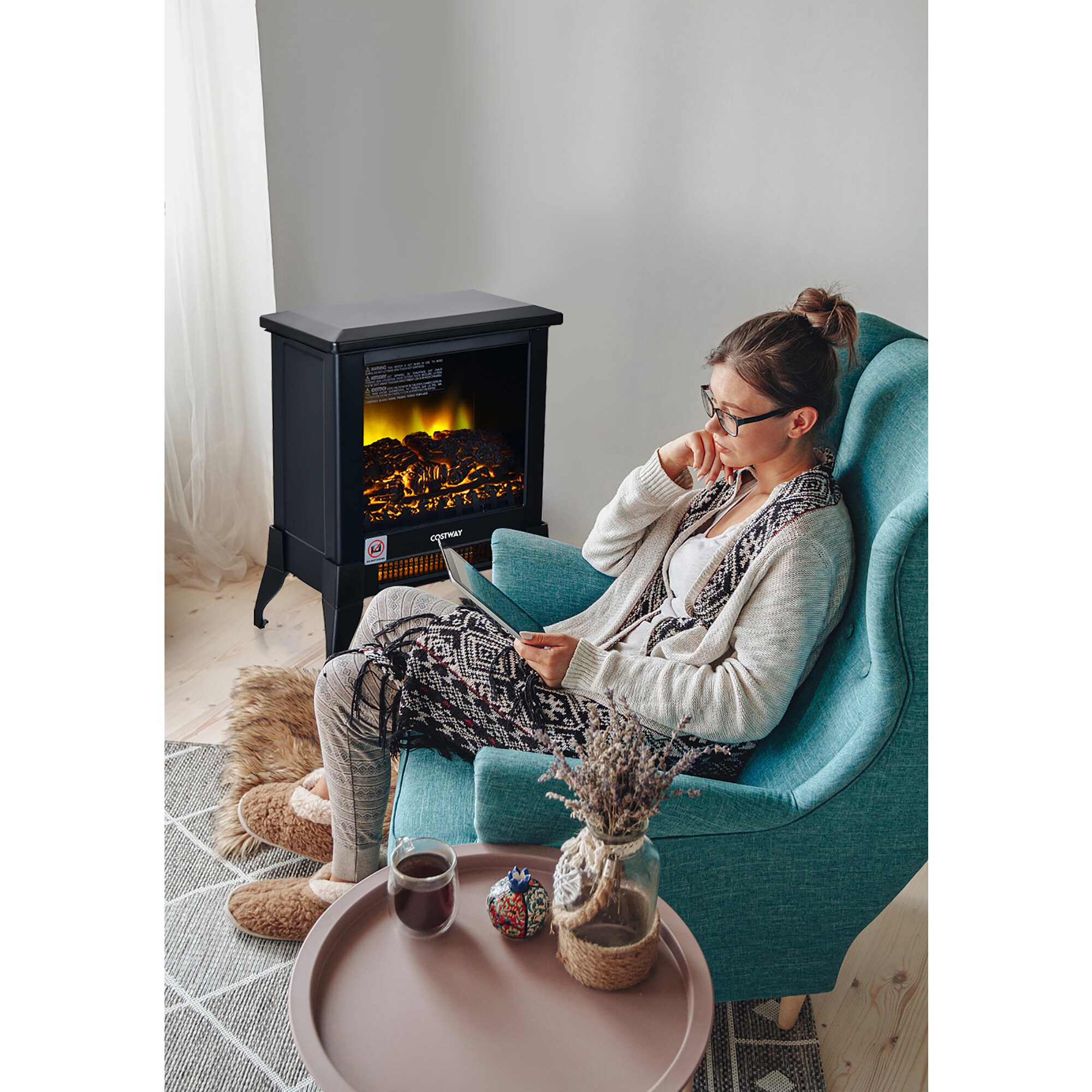 Goplus FP10056US-BK Electric-Fireplaces - View #7