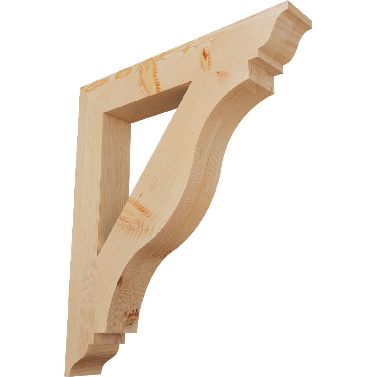 Ekena Millwork BKT04X26X30FST01SDF Funston traditional smooth 3-1/2-in x 26-in x 30-in Douglas fir Brown Wood Standard bracket