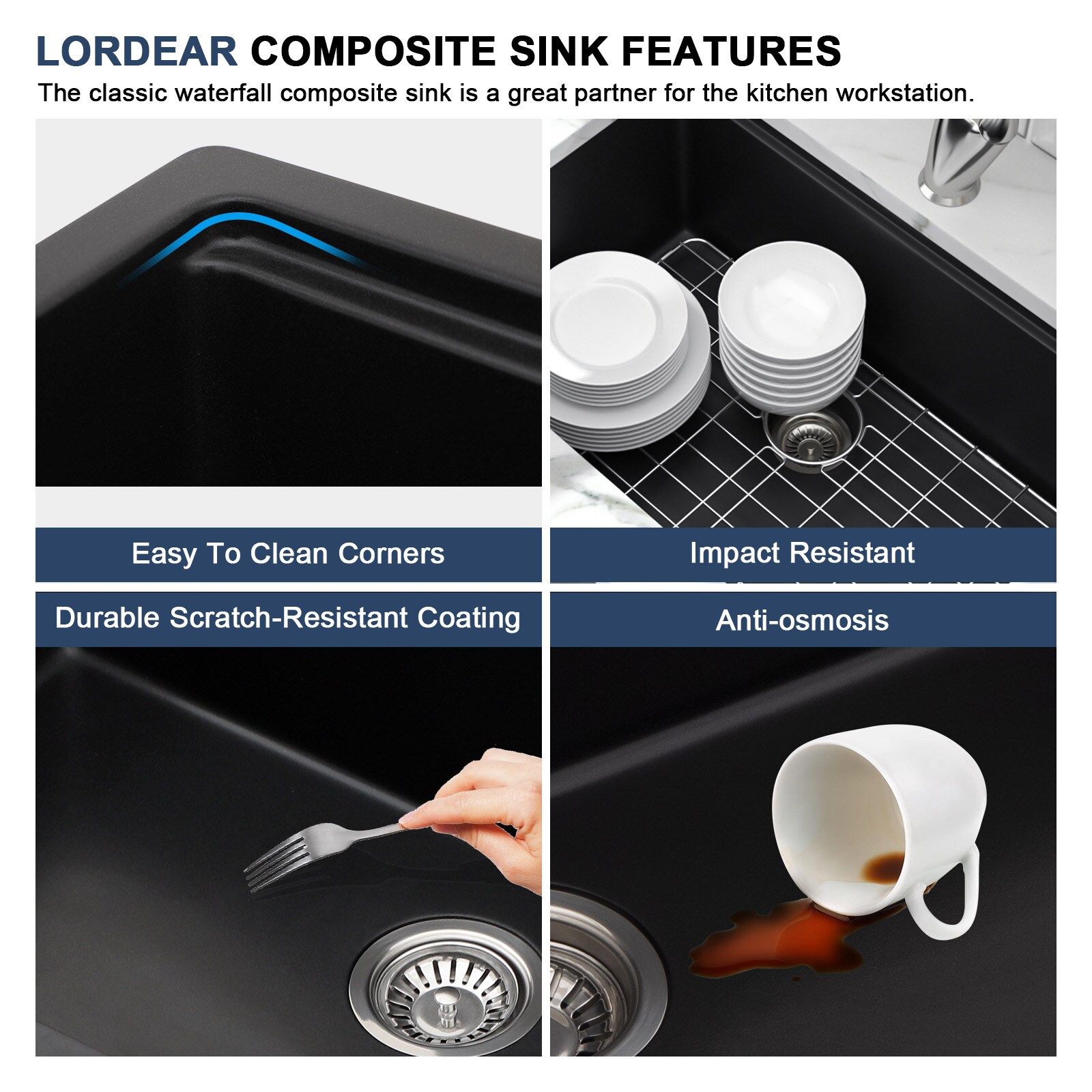 Lordear H-LTB3322R2-55 Kitchen-Sinks - View #5