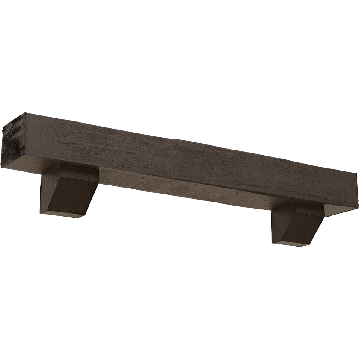 Ekena Millwork MANURC08X10X84ASHD 84-in W x 8-in H x 10-in D Honey Dew (Natural) Hollow Urethane Rustic Fireplace Mantel