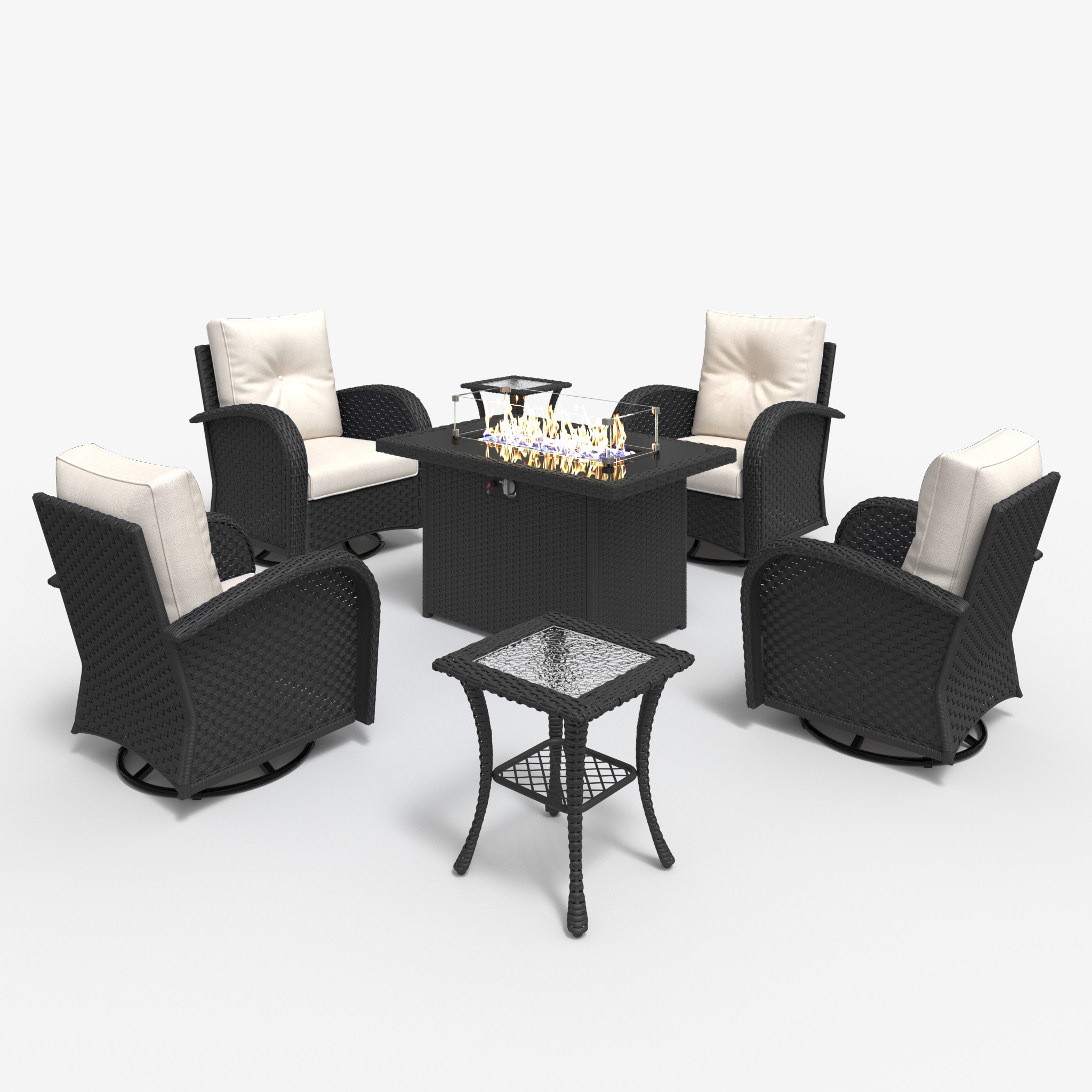 LayinSun FP7005A-HEBEIGE-7P Patio-Conversation-Sets - View #2