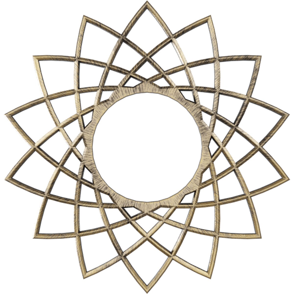 Ekena Millwork CMPP38EAAPG Eleanor 38-in W x 38-in L Contemporary Painted Antiqued Pale Gold PVC Whole Ceiling Medallion