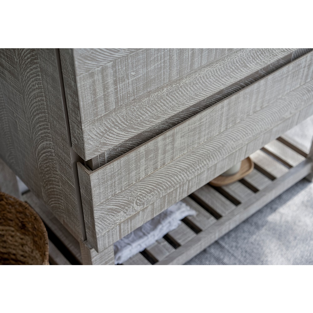 Sage Gray 46" Double Sink Freestanding Acacia Wood Bathroom Vanity