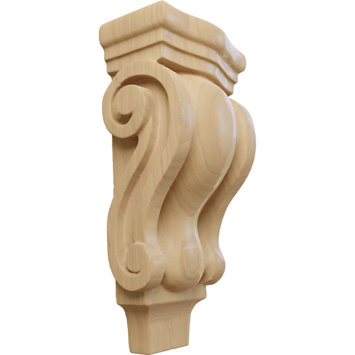 Ekena Millwork CORW03X02X06PTCH 3.0-in x 1.75-in x 6.0-in Unfinished Cherry Wood Paintable/Stainable Corbel