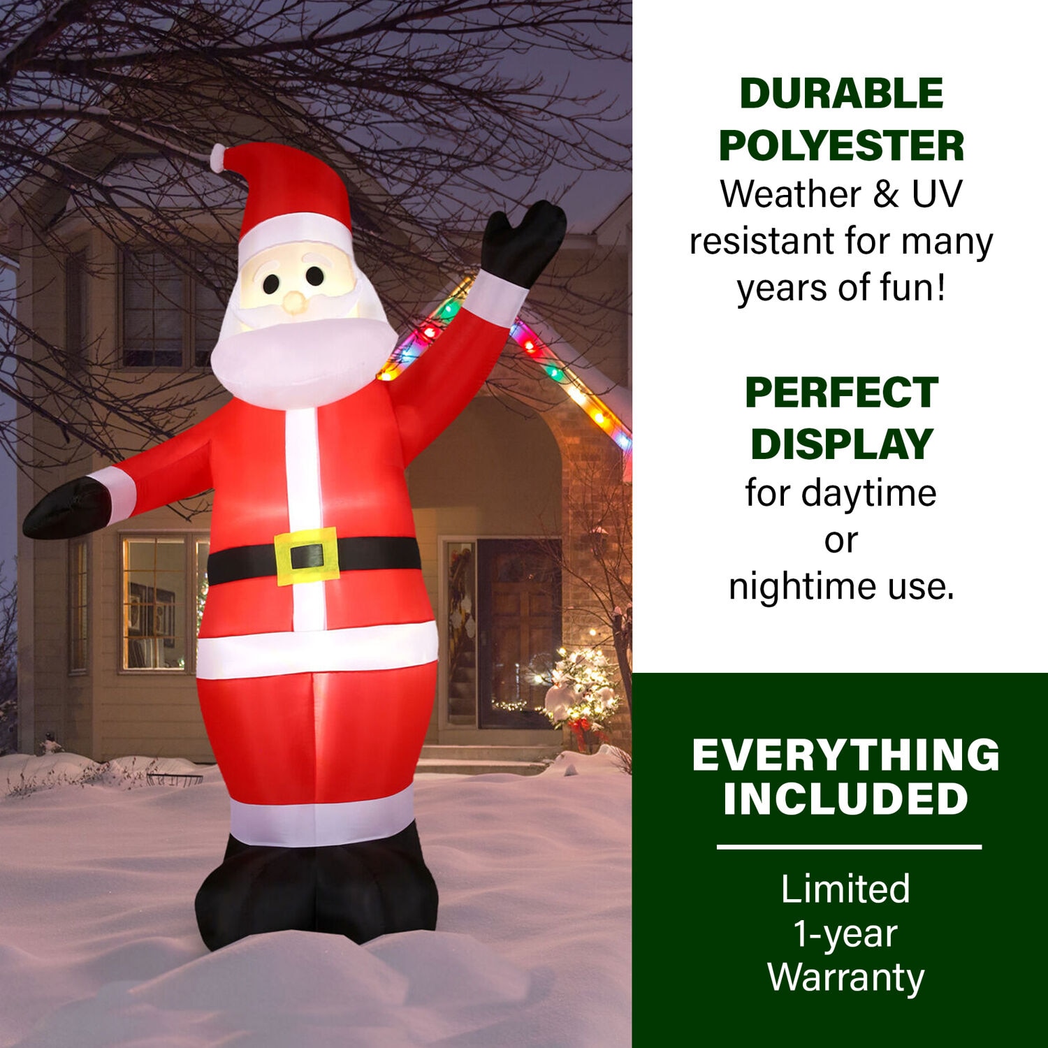 Fraser Hill Farm FHFSANTA106-L Christmas-Inflatables - View #2