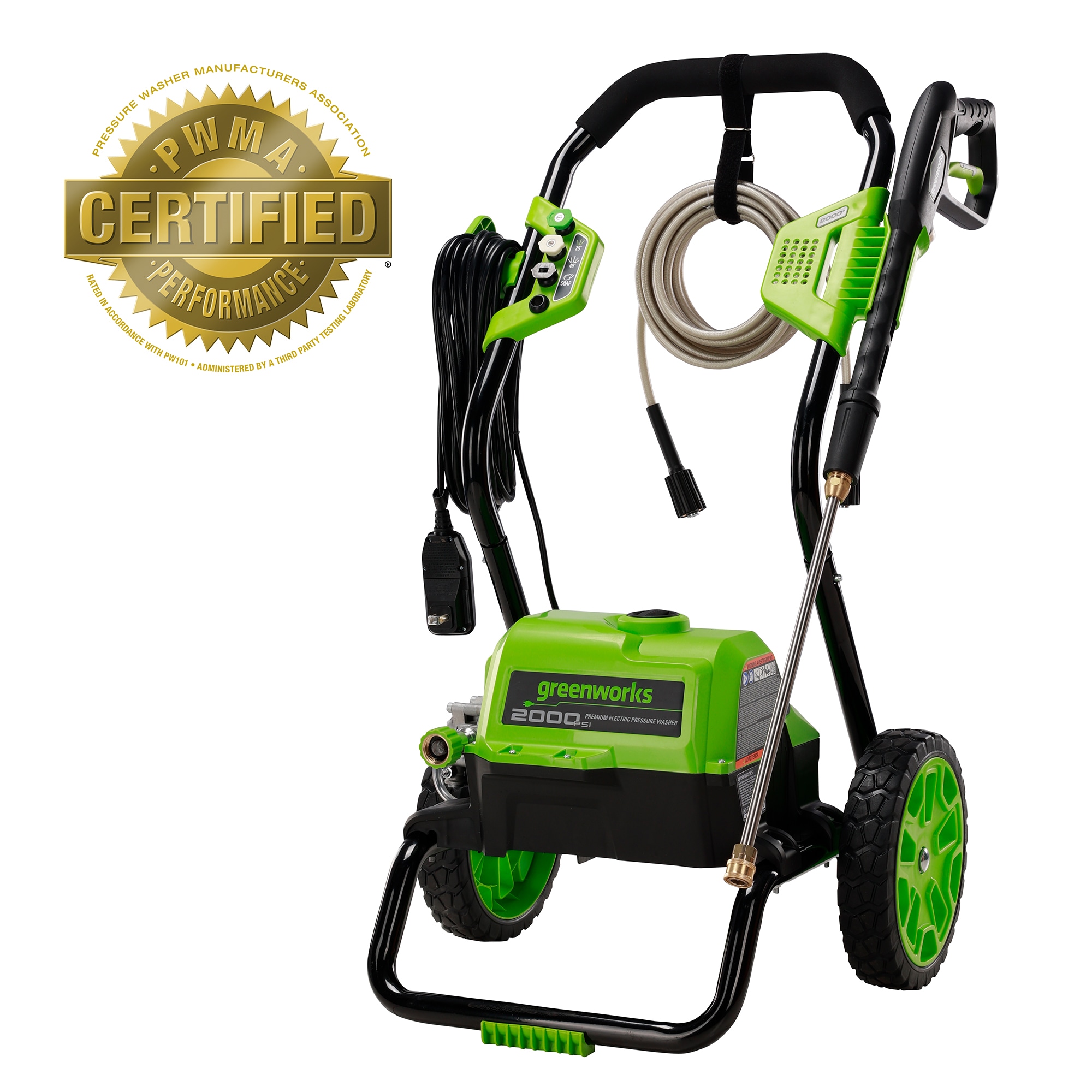 Greenworks 2000 PSI 1.1-Gallon-GPM Cold Water Electric Pressure Washer ...