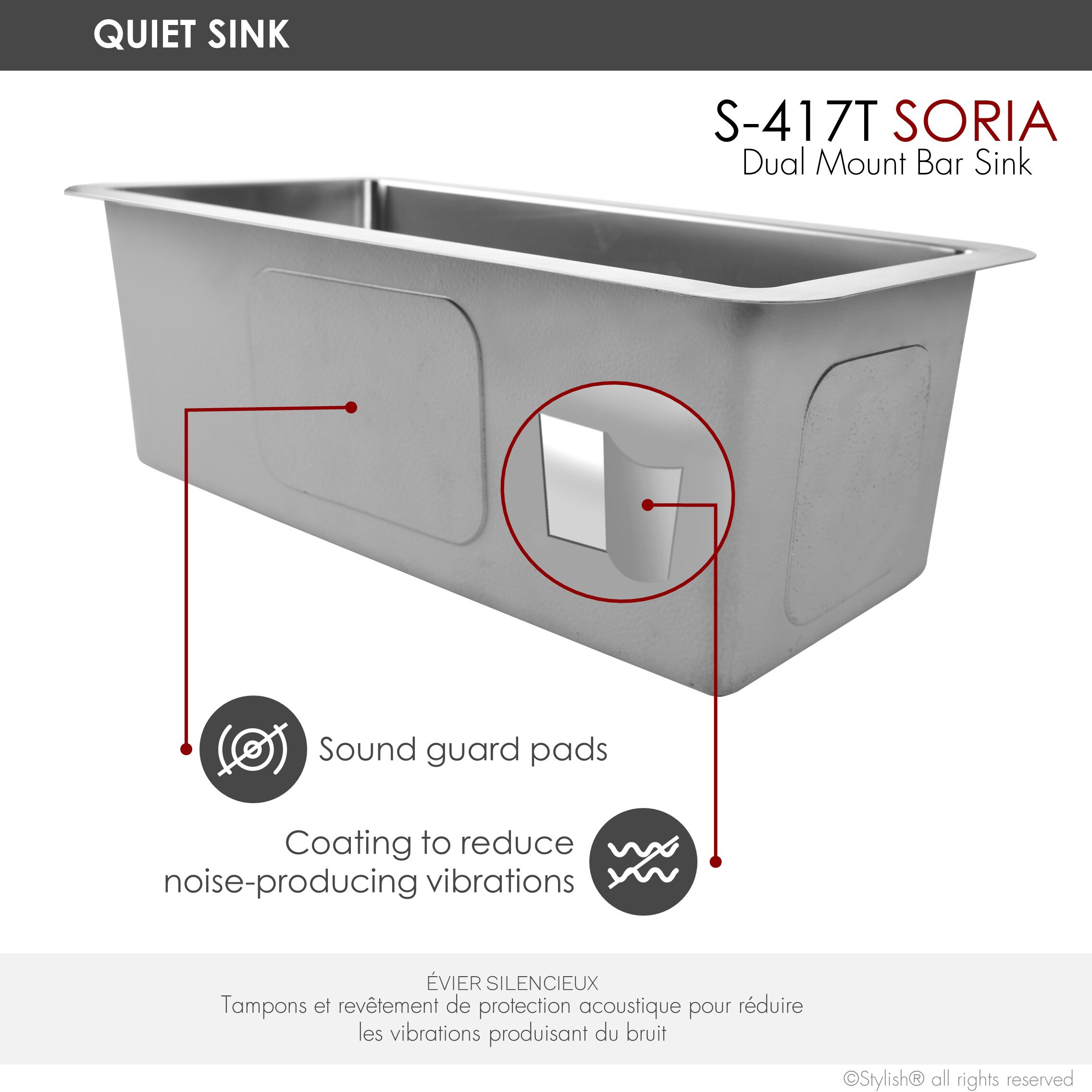 Stylish S-417T Kitchen-Sinks - View #7