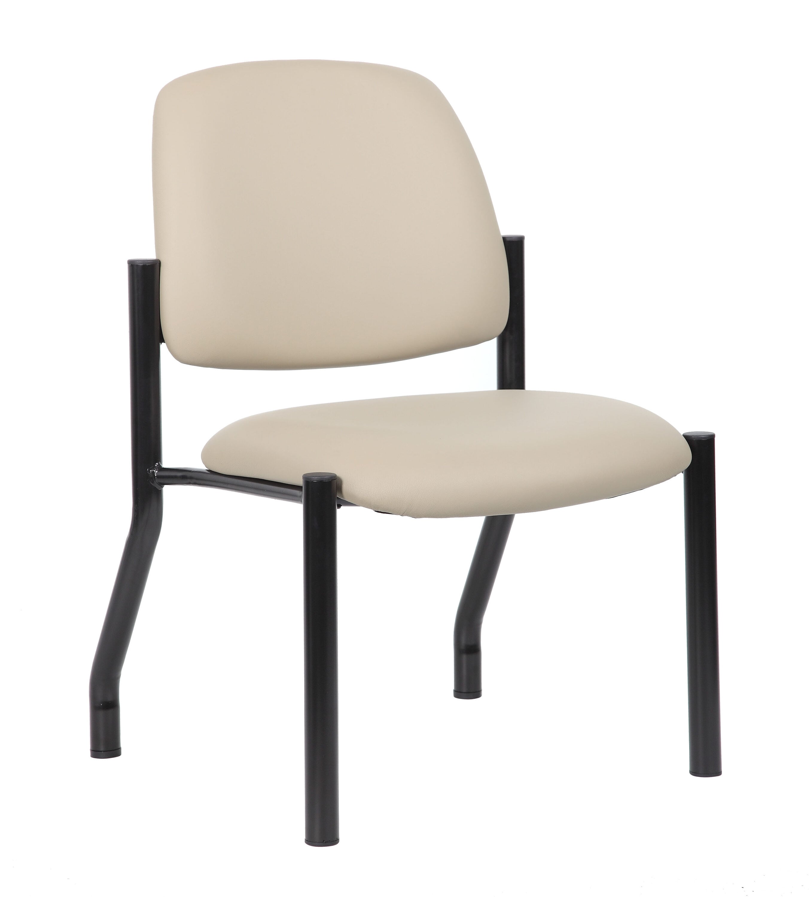 Boss Office Products B9595AM-BG Black Contemporary Ergonomic Vinyl Reception Chair