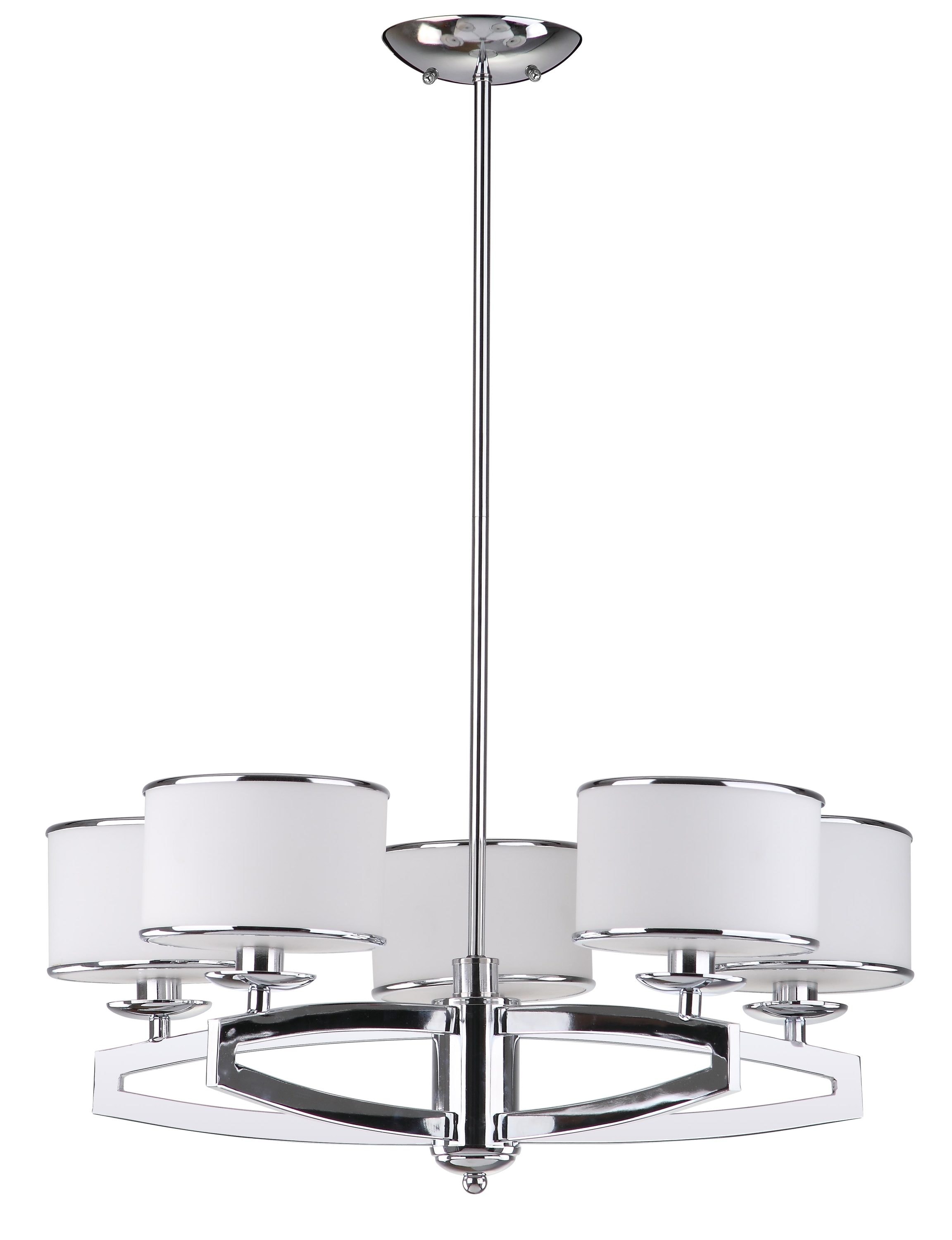 Lenora 25" Chrome Glass Drum Pendant Light