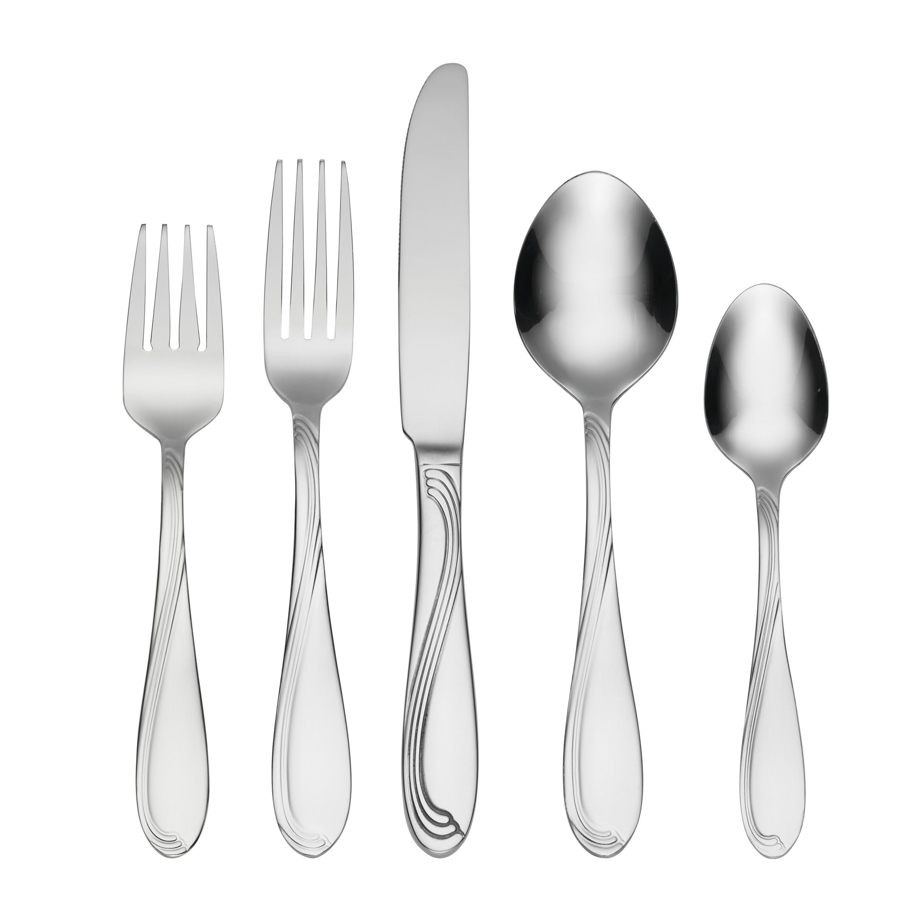 Oneida H097090A Cresta 90 -Pieces Polished Modern Flatware