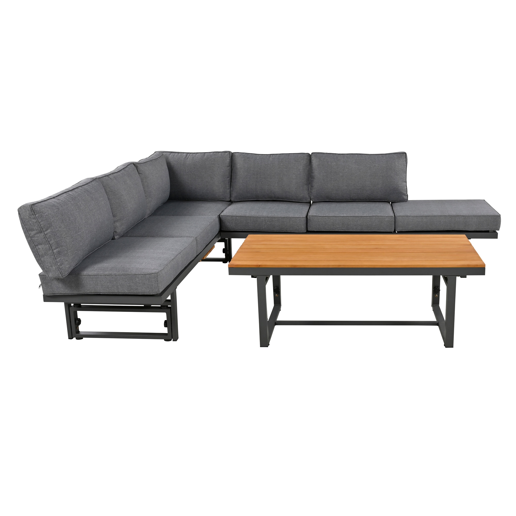 Bayfeve BFTM-5E-PCS 3 -Piece 2 Patio Sofa Conversation Set with Gray Cushions