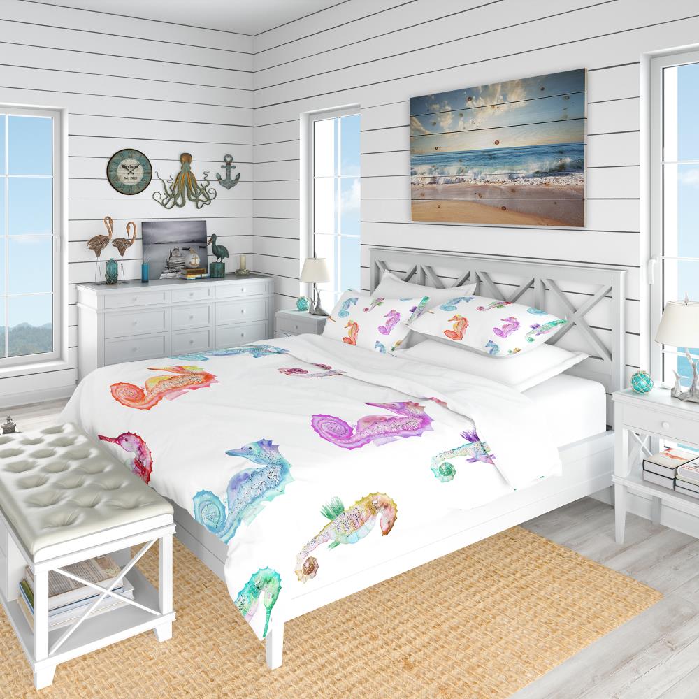 Designart BED18617-T 3 -Piece White Twin Duvet cover Set