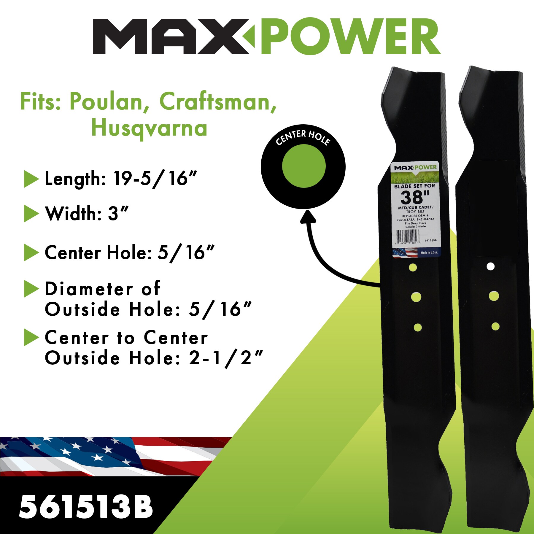 MaxPower 561513B Ope-Mower-Blades - View #2