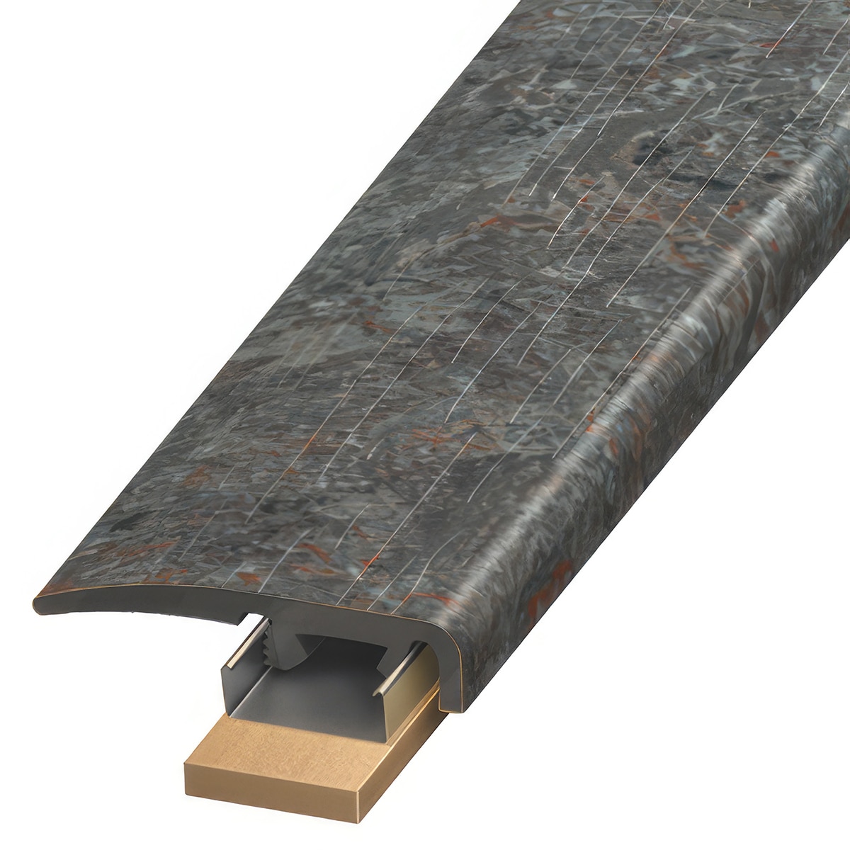 Versatrim SCAP-116541 Marmoleum Forbo-Marmoleum-Oyster Mountain Prefinished 0.3125-in T x 1.375-in W x 94-in L PVC End cap