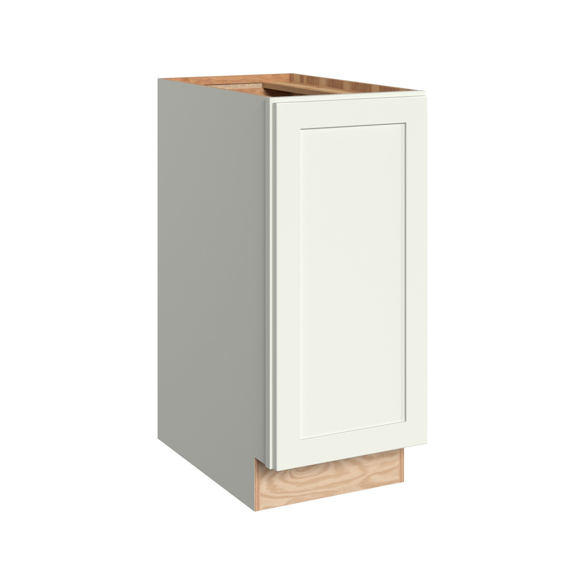 KraftMaid Momentum BWBB15.FHG71 Deveron 15-in W x 34.5-in H x 24-in D Dove White Pull-out wastebasket Base Fully assembled Plywood Cabinet (Recessed Panel Shaker)