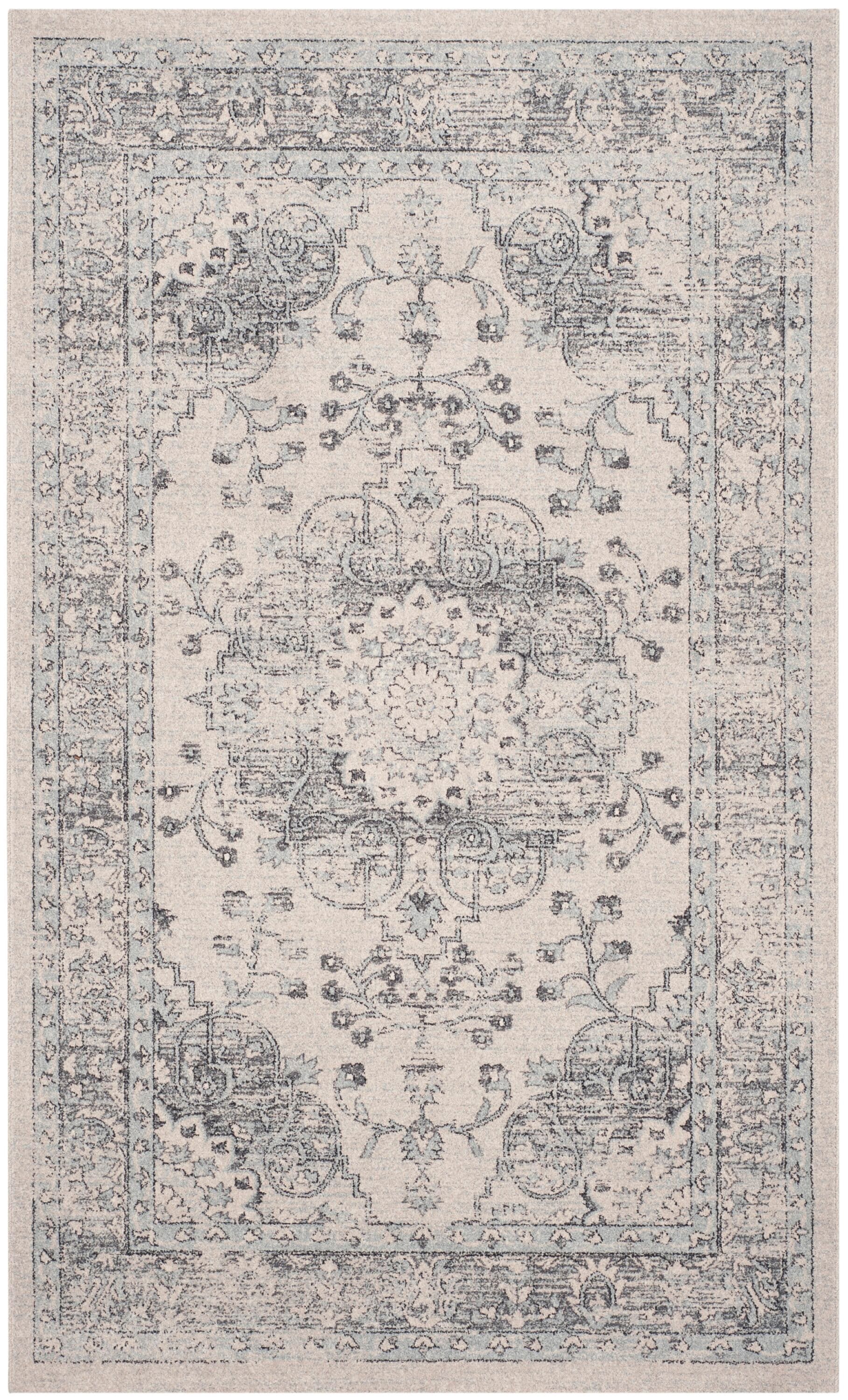 Handmade Blue Synthetic Rectangular 4' x 6' Rug