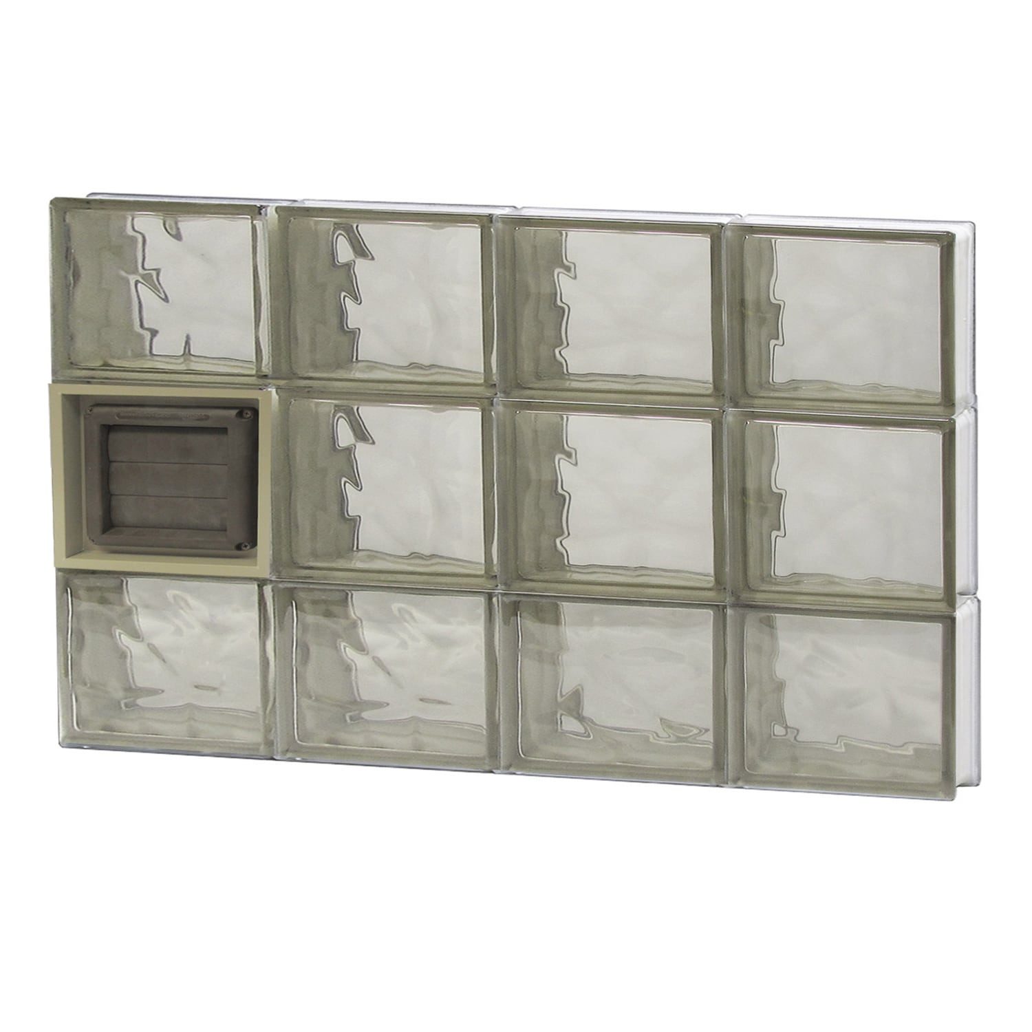 REDI2SET D3218BZ Wavy Bronze Glass 31-in x 17-1/4-in Frameless Replacement Dryer vent Glass Block Window