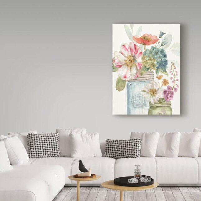 Trademark Fine Art Framed 24-in H x 18-in W Floral Print on Canvas in ...
