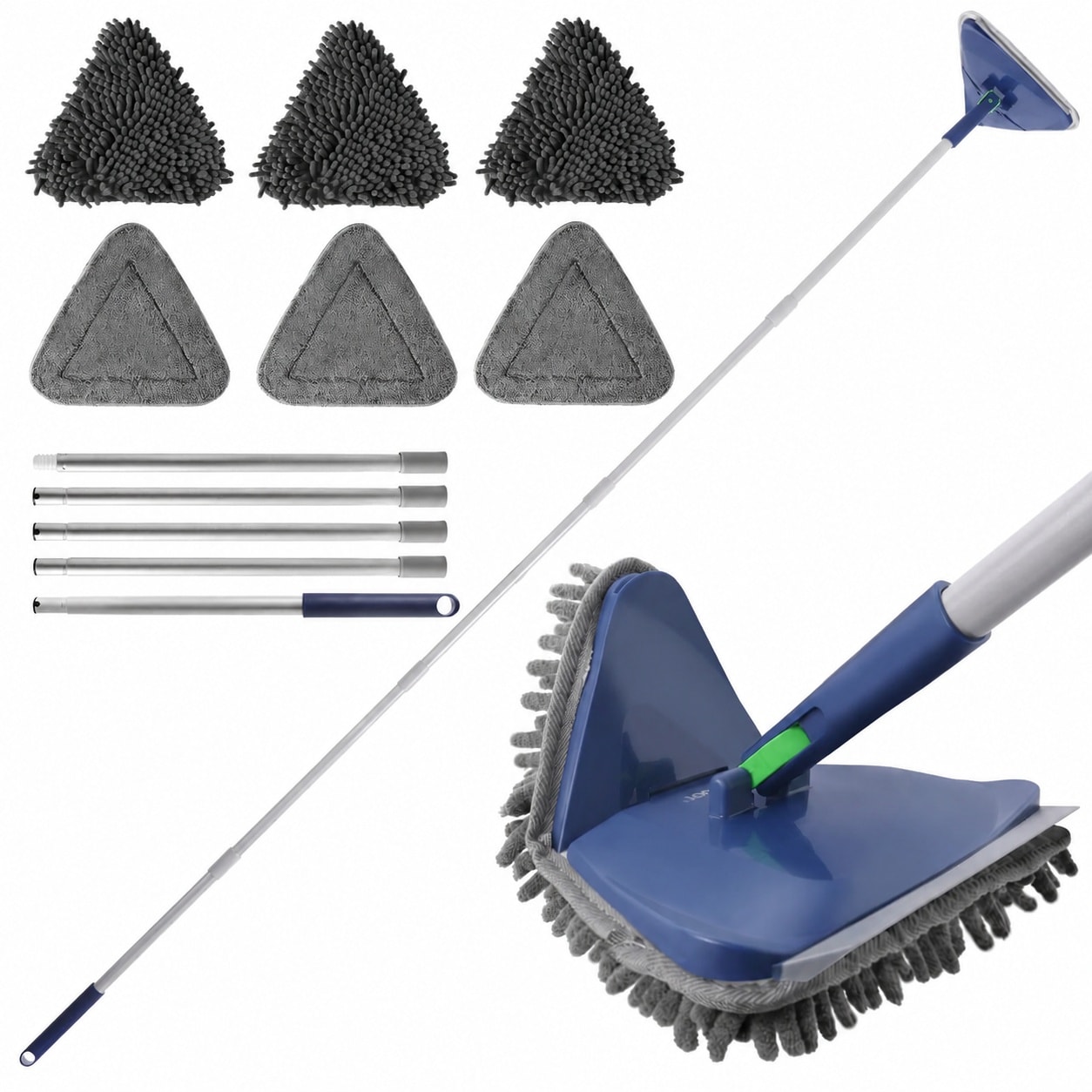 AOIZGMY  Wall Cleaner Mop with 82 Inch Adjustable Handle Baseboard and Ceiling Duster Tool Squeegee and 6 pcs Pads for Floor Window Painted Walls