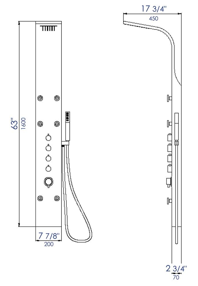 ALFI ABSP40 Showerhead-Bar-Panels - View #4