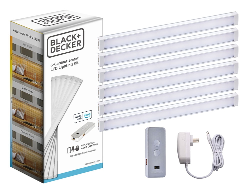 BLACK & DECKER Works with Alexa Smart Under Cabinet Lighting 4-Pack 9-in  Plug-in LED Under Cabinet Light Bar Motion Sensing Light with Remote in the Under  Cabinet Lights department at