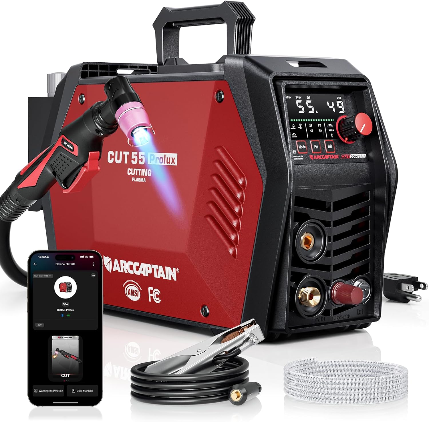 Arccaptain  iControl 120 or 240 -Volt 55 -Amp Plasma Cutter CUT55 Prolux Non-Touch Pilot Arc
