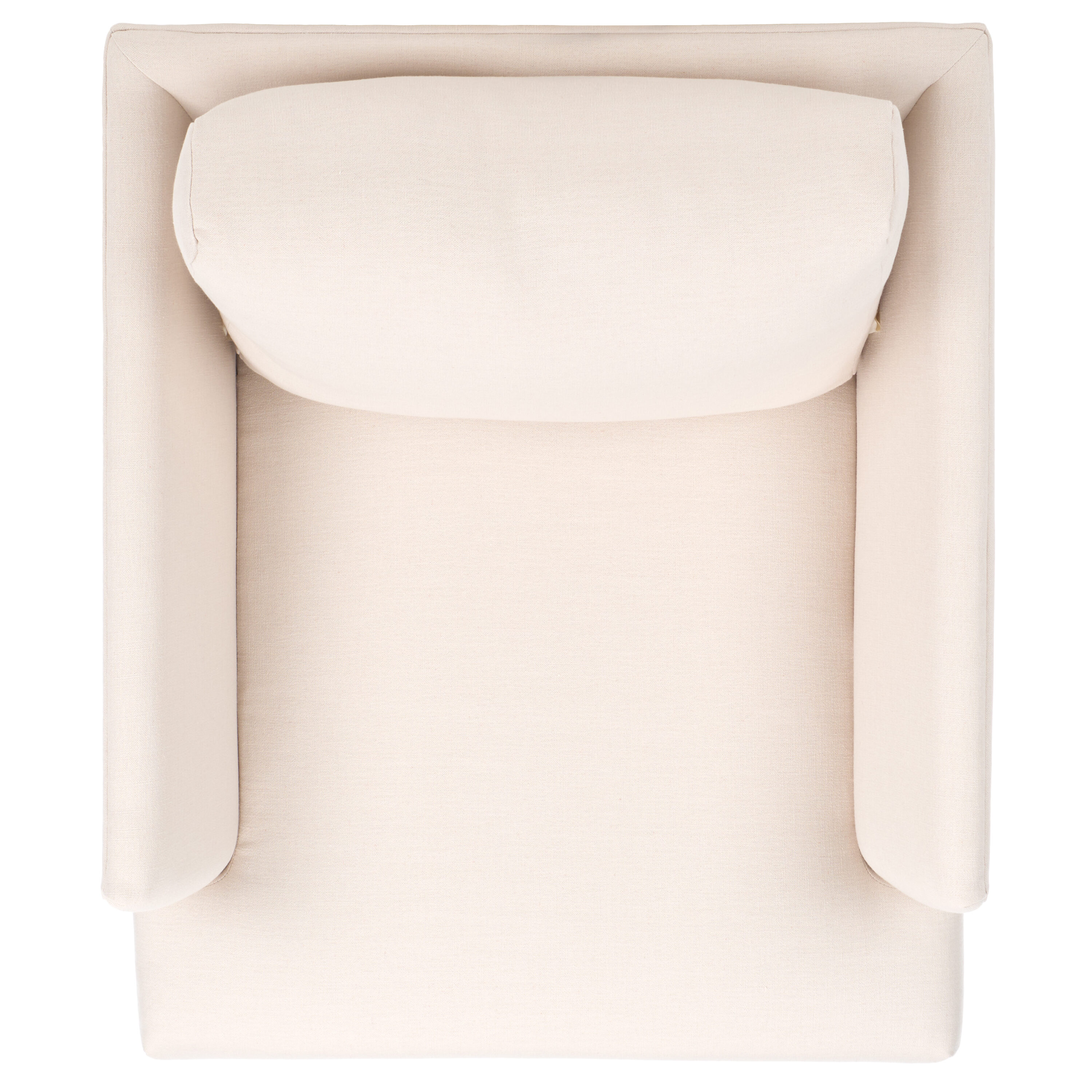Bone Fabric Accent Chair with White-Washed Wood Legs