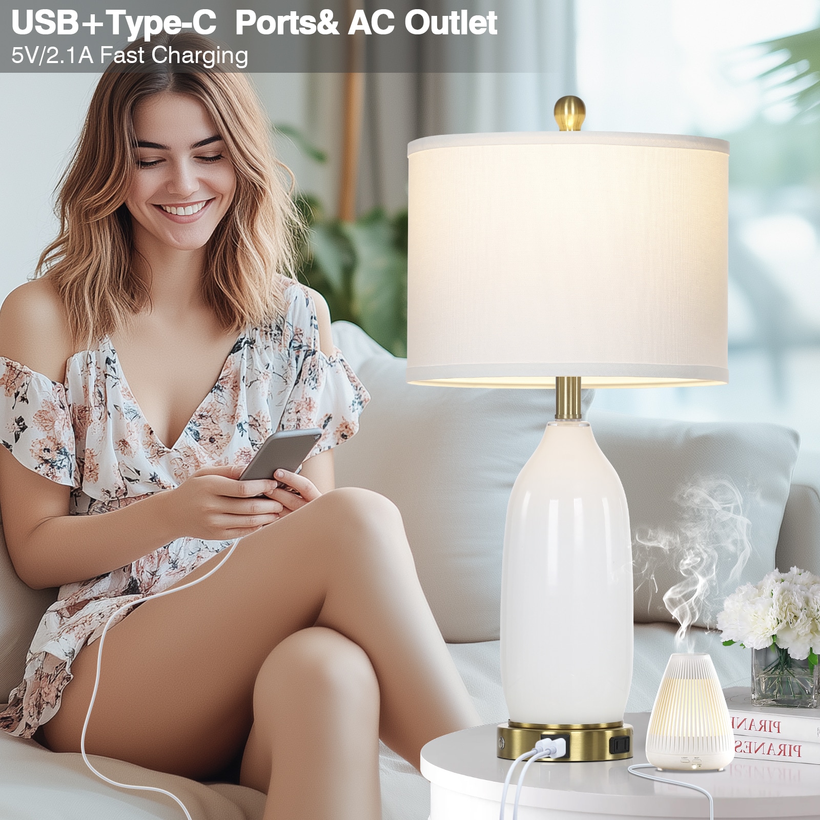 UrFurnishings TD-522 Table-Lamps - View #6