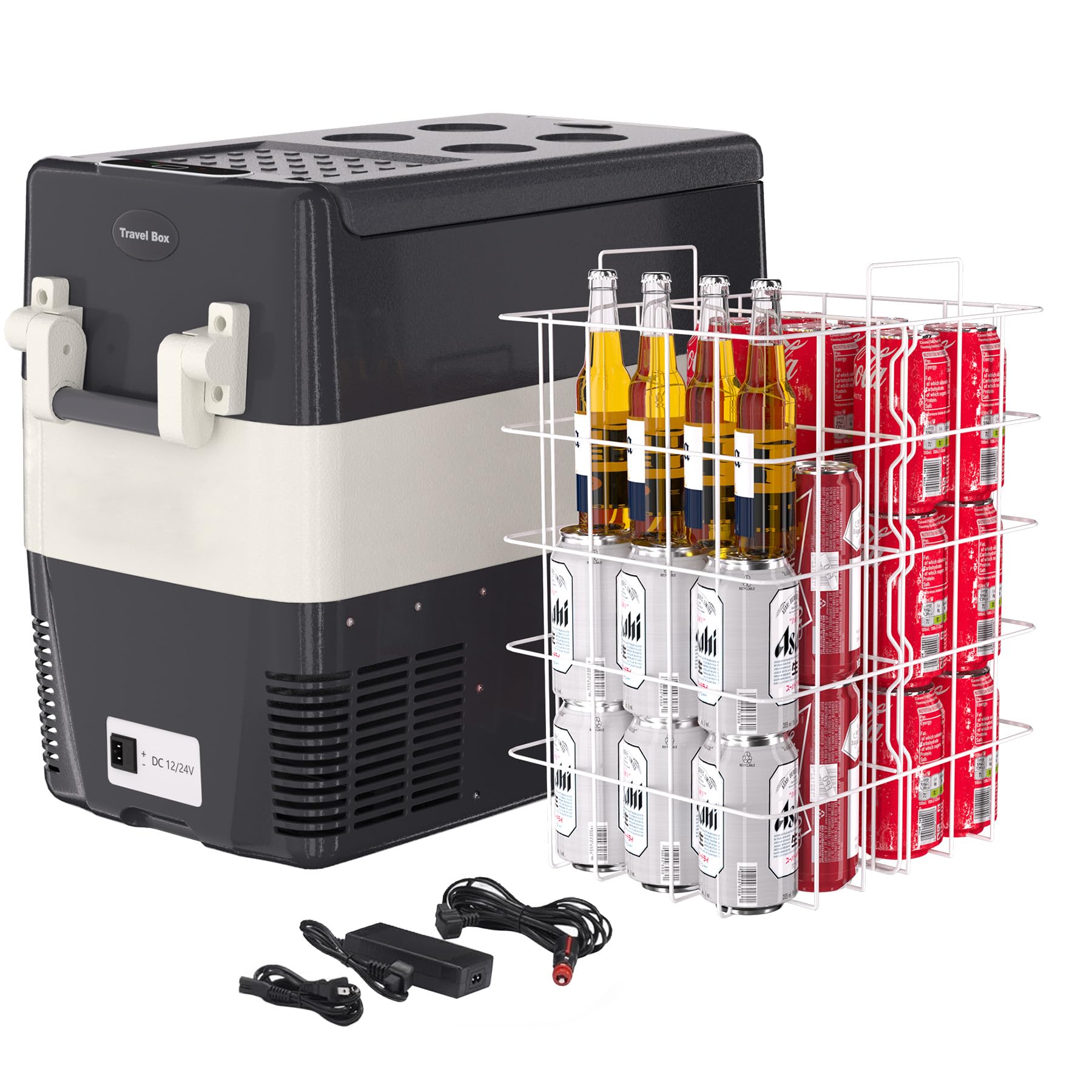 Garvee 12V Portable Car Refrigerator Freezer Electric Cooler 12V 24V DC 110V 243V AC For RV Camper Truck Pickup SUV Van Boat Camping Tailgating Road Trip Outdoor Travel