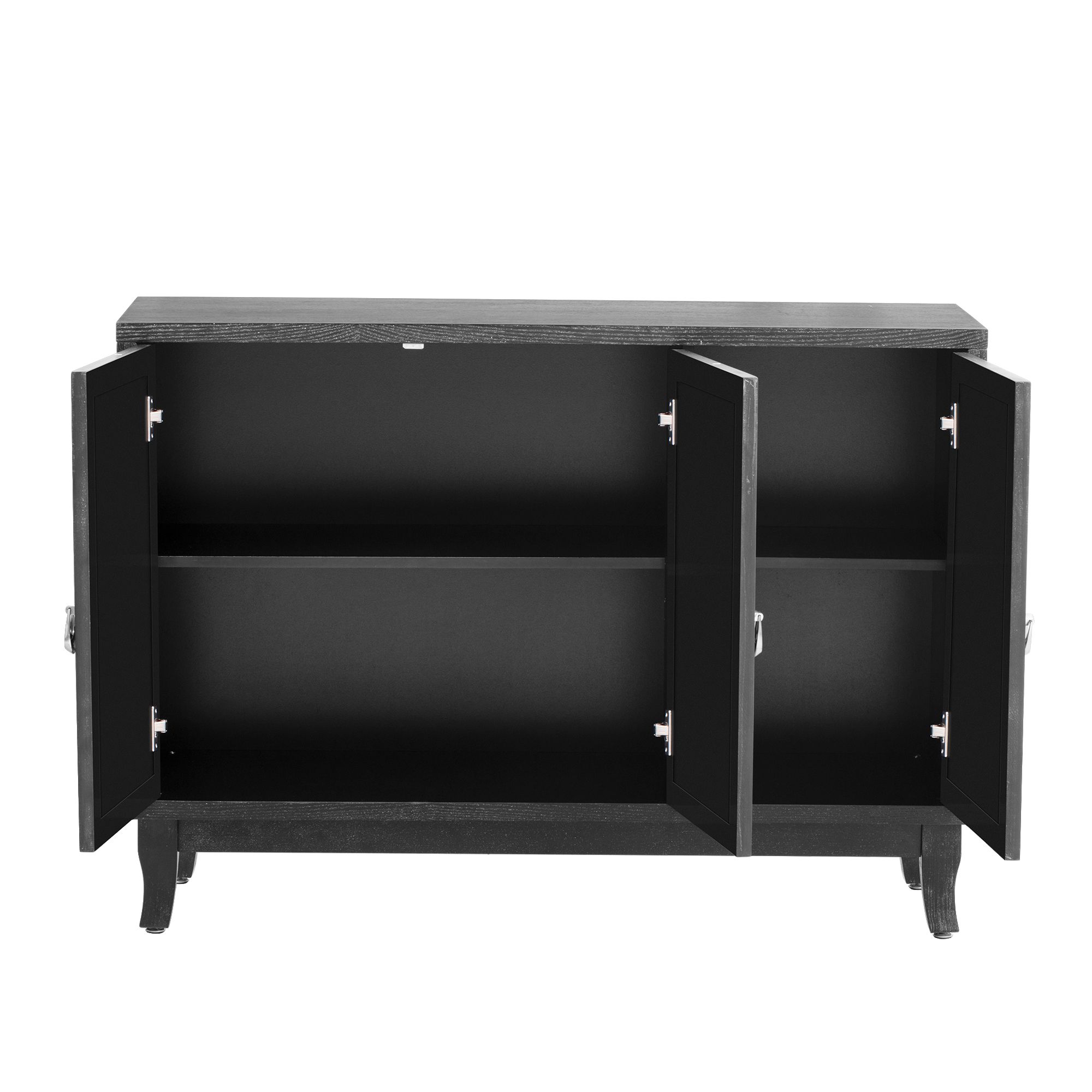 Nestfair SC0018B Contemporary/Modern Black Pine Sideboard