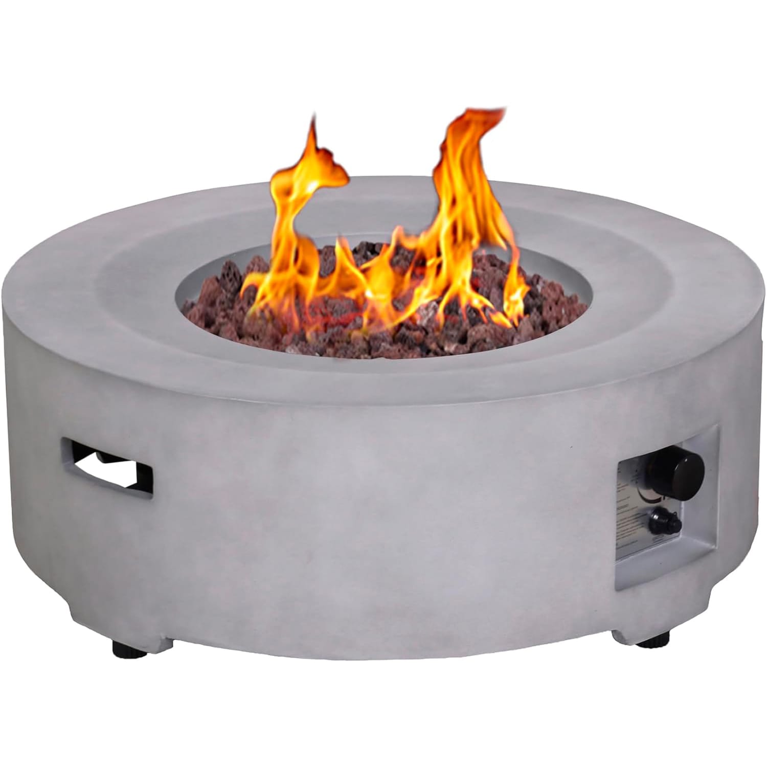 Upland PD-F200112 30-Inches W Grey Composite Round Liquid propane Fire pit