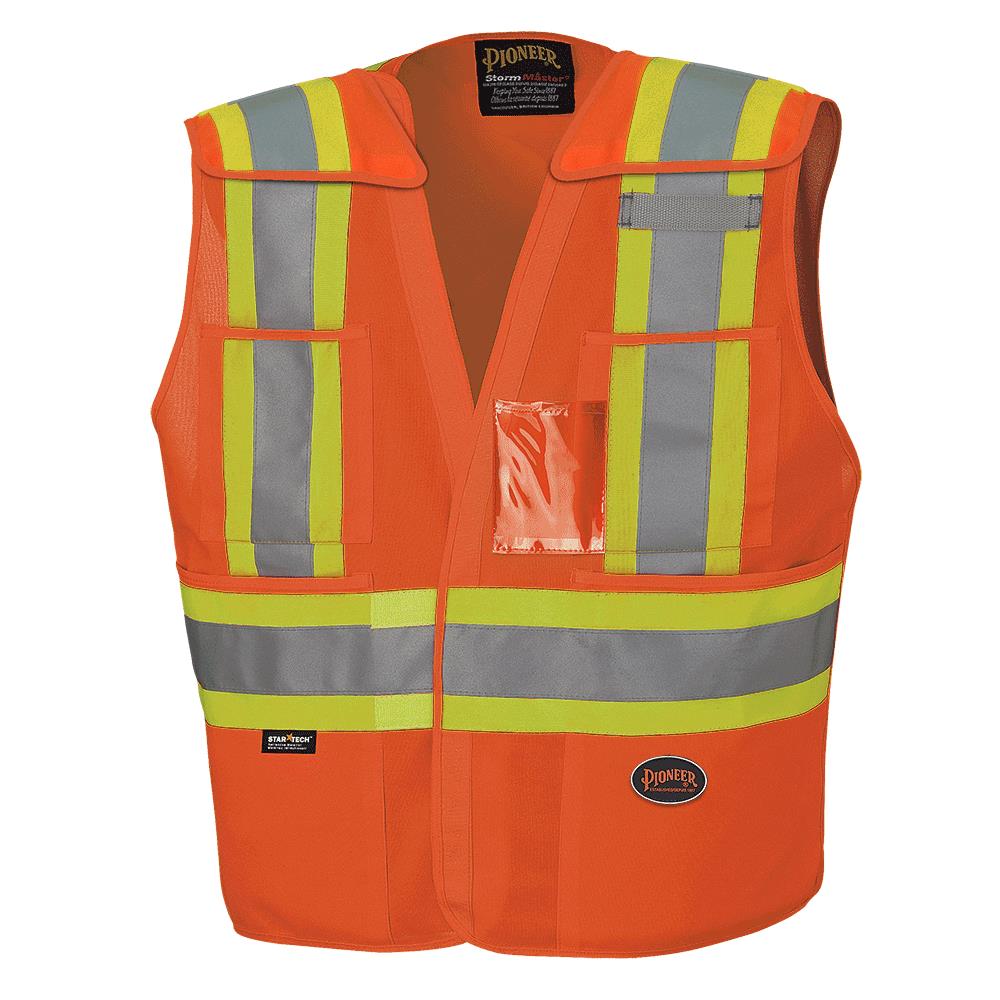 Two Tone High Visibility Reflective Red Safety Vest (X-Small-5XL