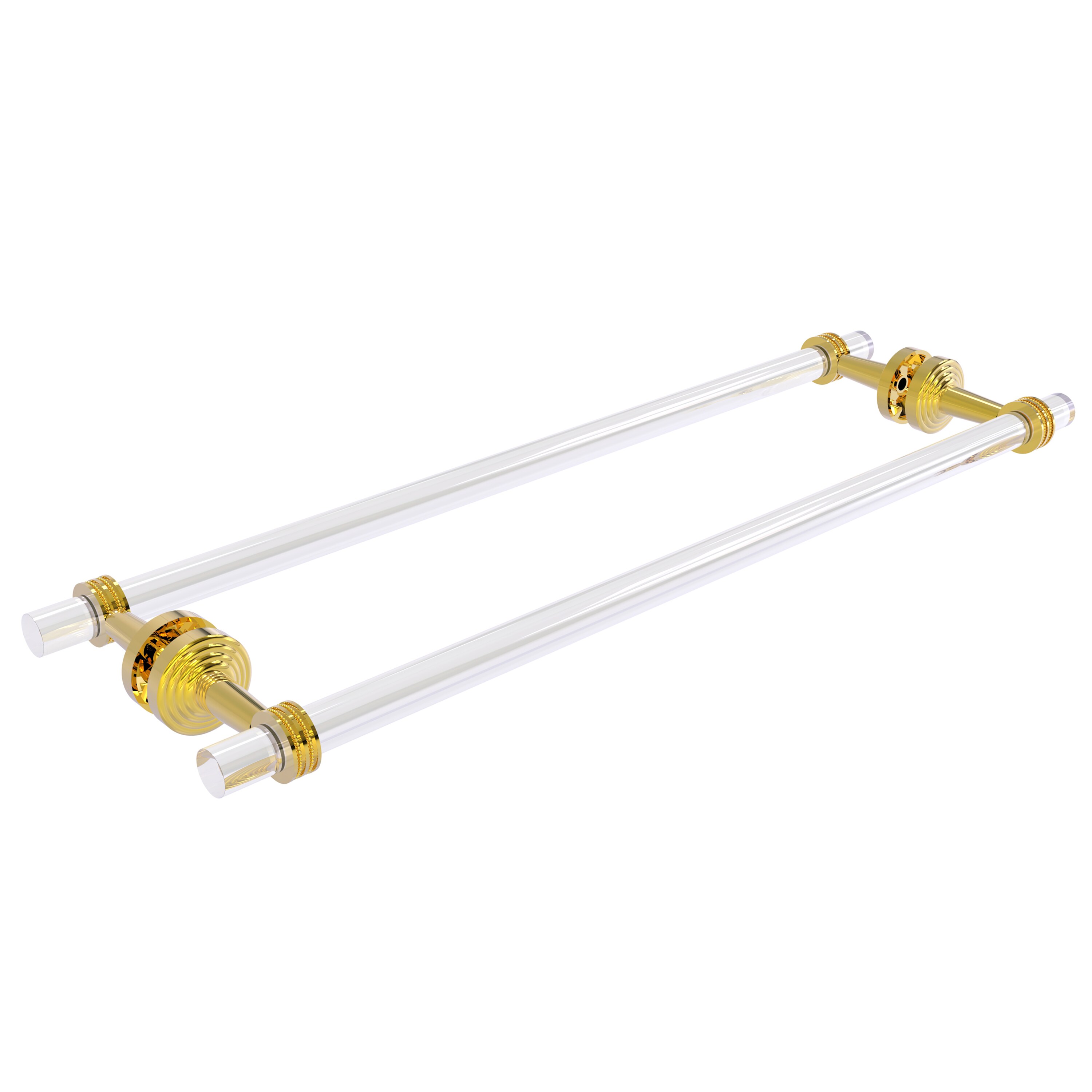 Allied Brass PB-41D-BB-24-PB Pacific Beach 24-in double Polished Brass Wall mount Double Towel Bar