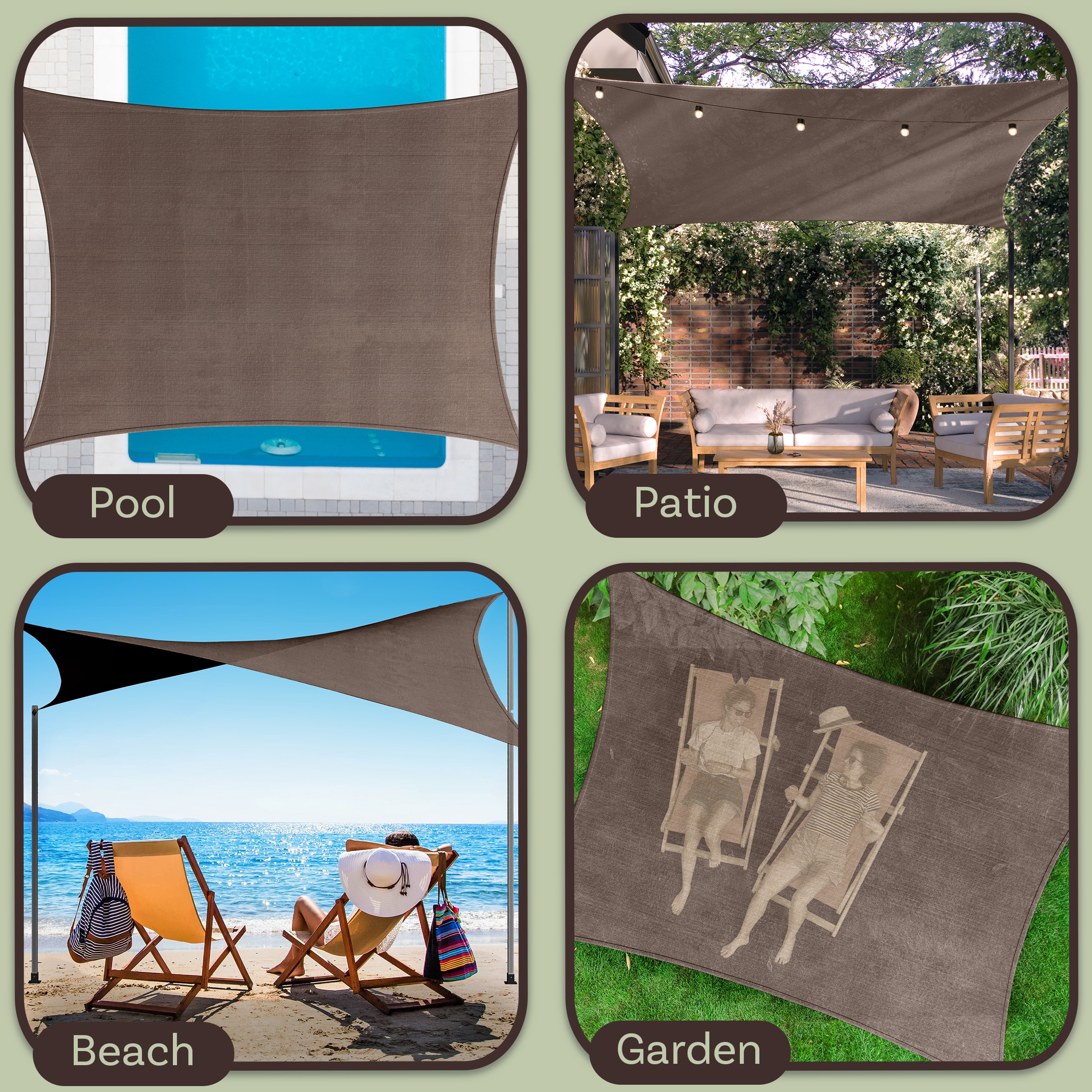 Pure Garden 50-LG1486 Shade-Sails-Fabric - View #2