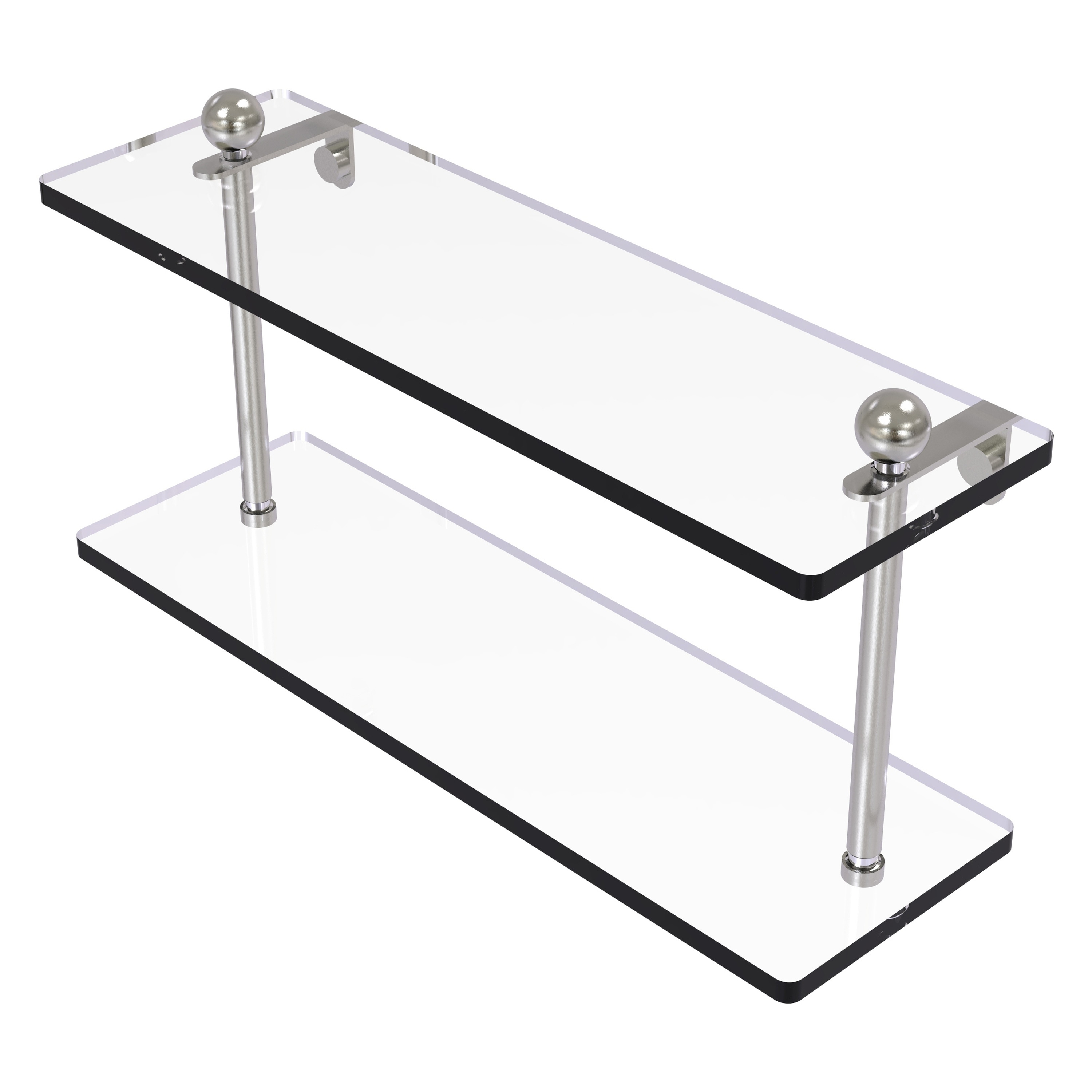 Allied Brass PR-2/16-SN Prestige Regal Satin Nickel 2 -Tier Wall mount Bathroom Shelf ( 16-in x 8-in x 5-in )