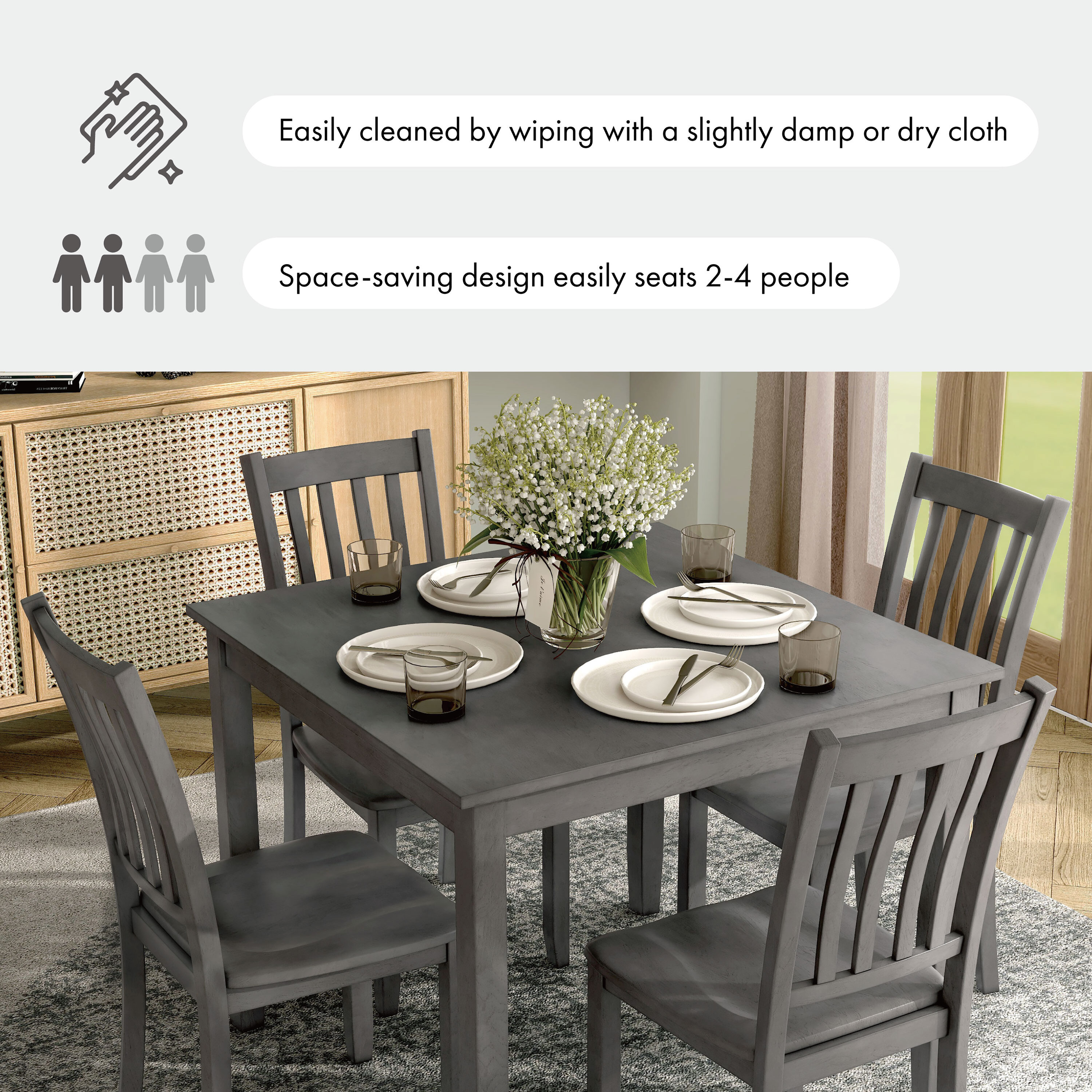 Furniture of America EC-3583GY-T-5PK Dining-Sets - View #17