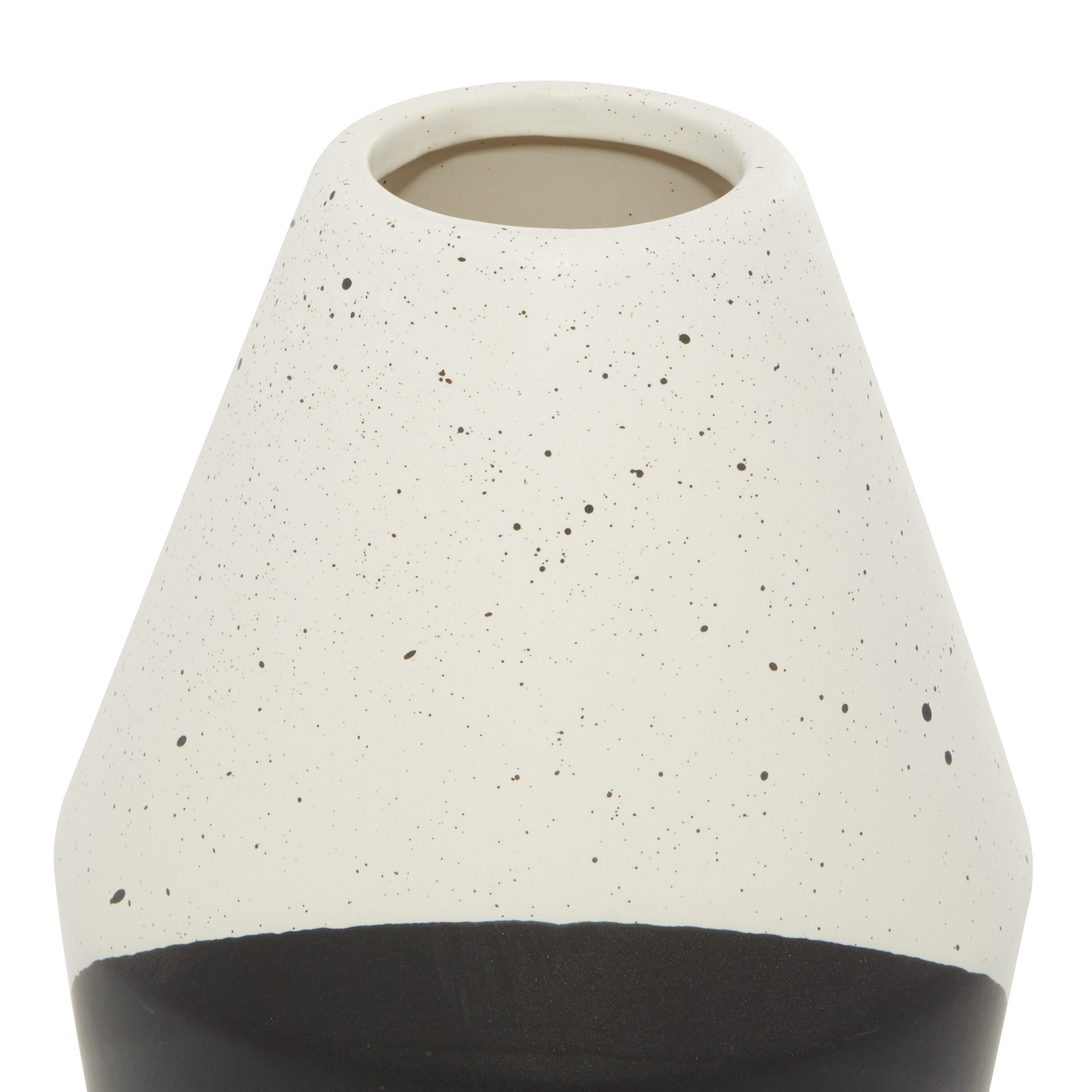 Medium Black and White Ceramic Color Block Bud Vase
