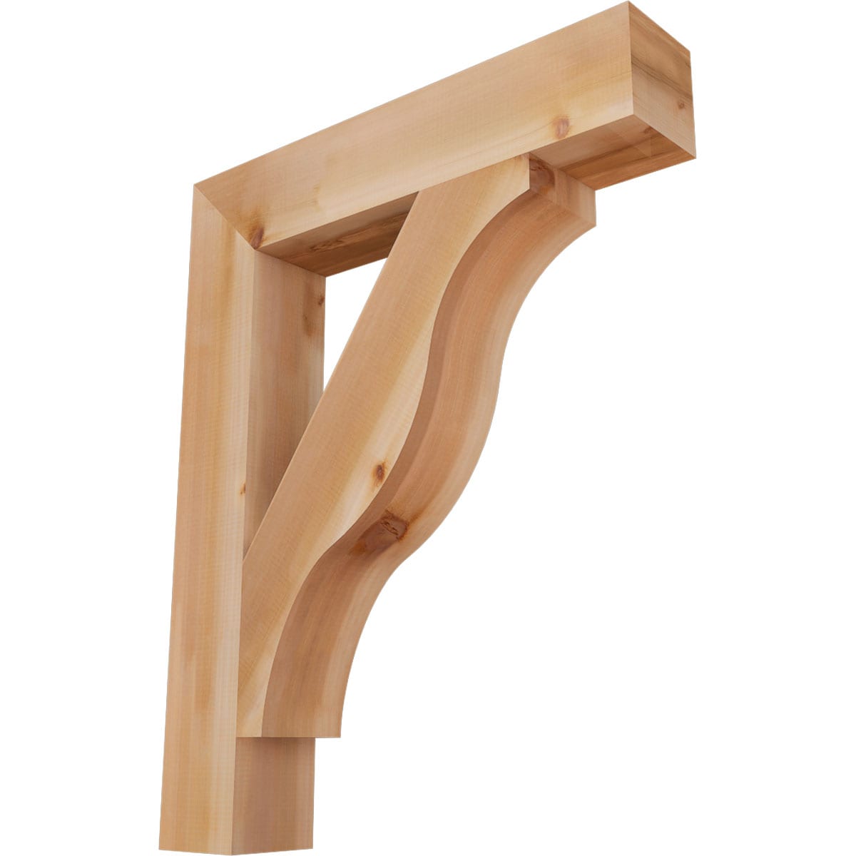Ekena Millwork BKT06X32X40FST05SWR Funston Block Smooth 5-1/2-in x 32-in x 40-in Western red cedar Brown Wood Standard bracket