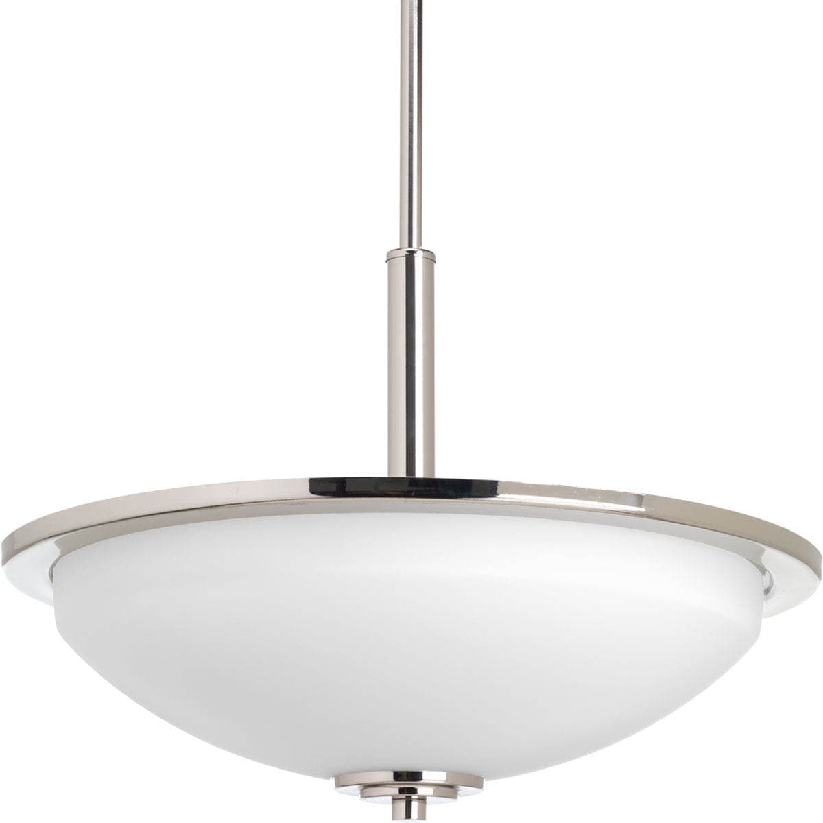 Progress Lighting Replay 3-Light Black Transitional Etched Glass Dome Medium Hanging Pendant Light