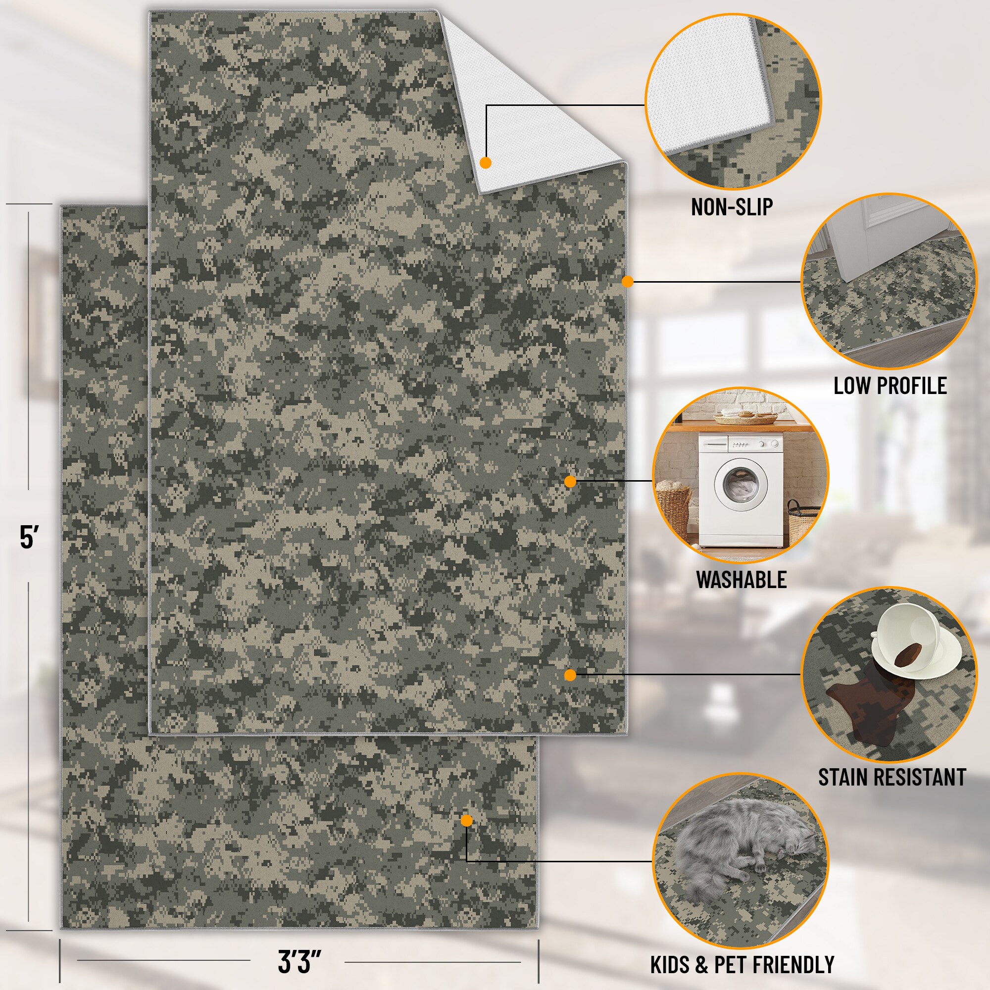 Ottomanson ARMY101-3X5 rugs - View #3